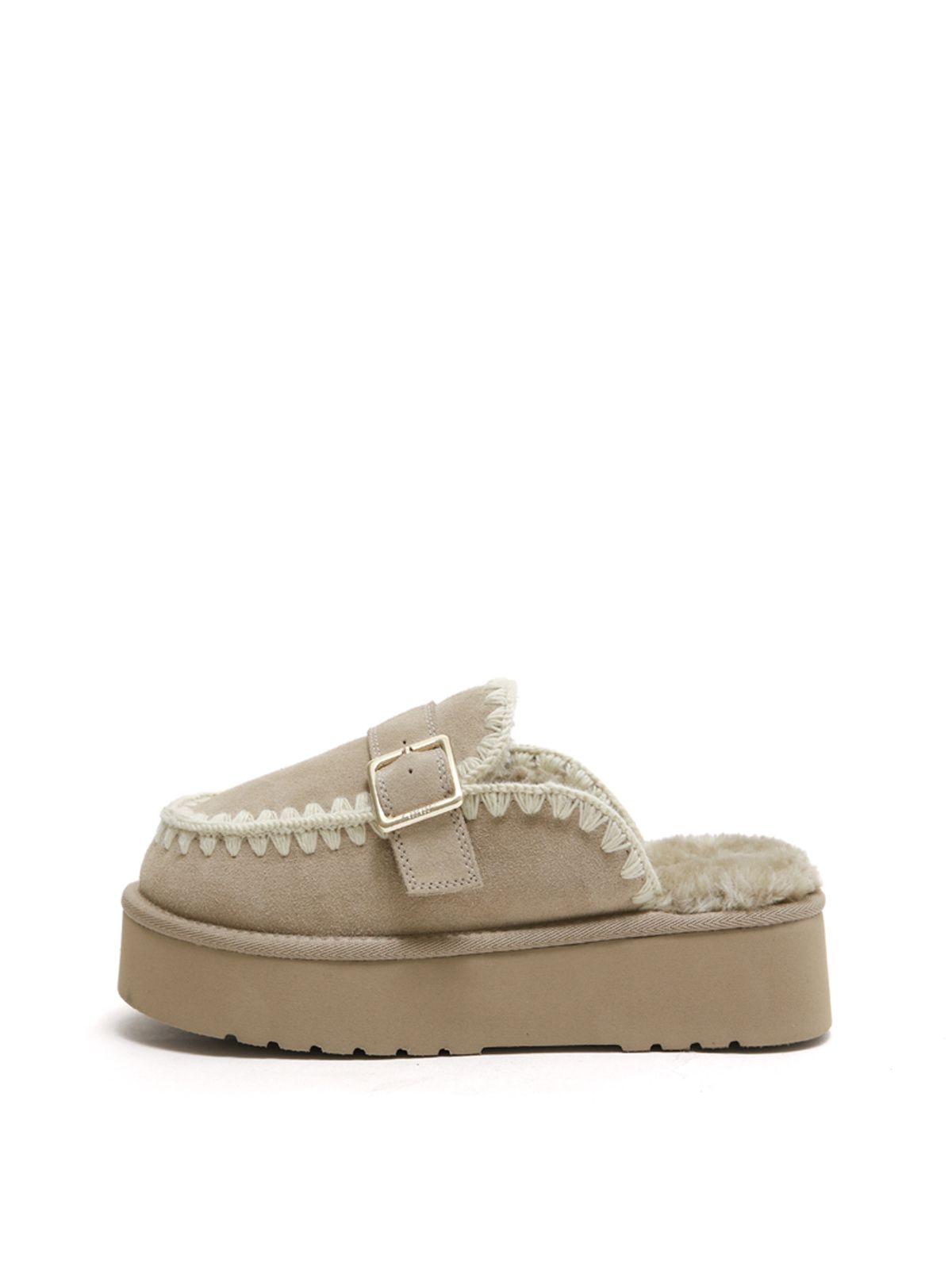 마크모크(MAC MOC) Puksin 푹신 리얼 소가죽 퍼 방한 플랫폼 뮬 슬리퍼_3colors (4cm)