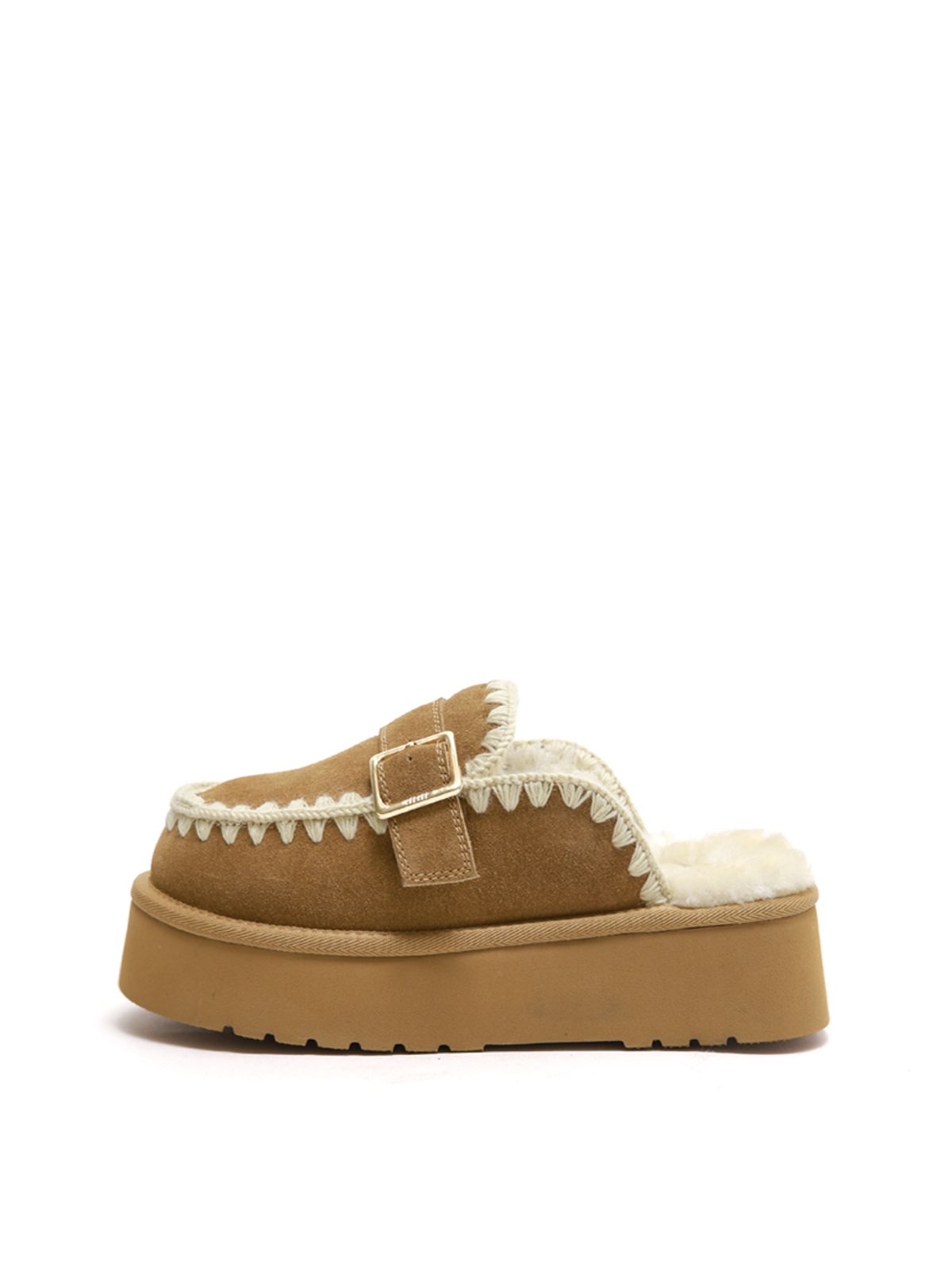 마크모크(MAC MOC) Puksin 푹신 리얼 소가죽 퍼 방한 플랫폼 뮬 슬리퍼_3colors (4cm)