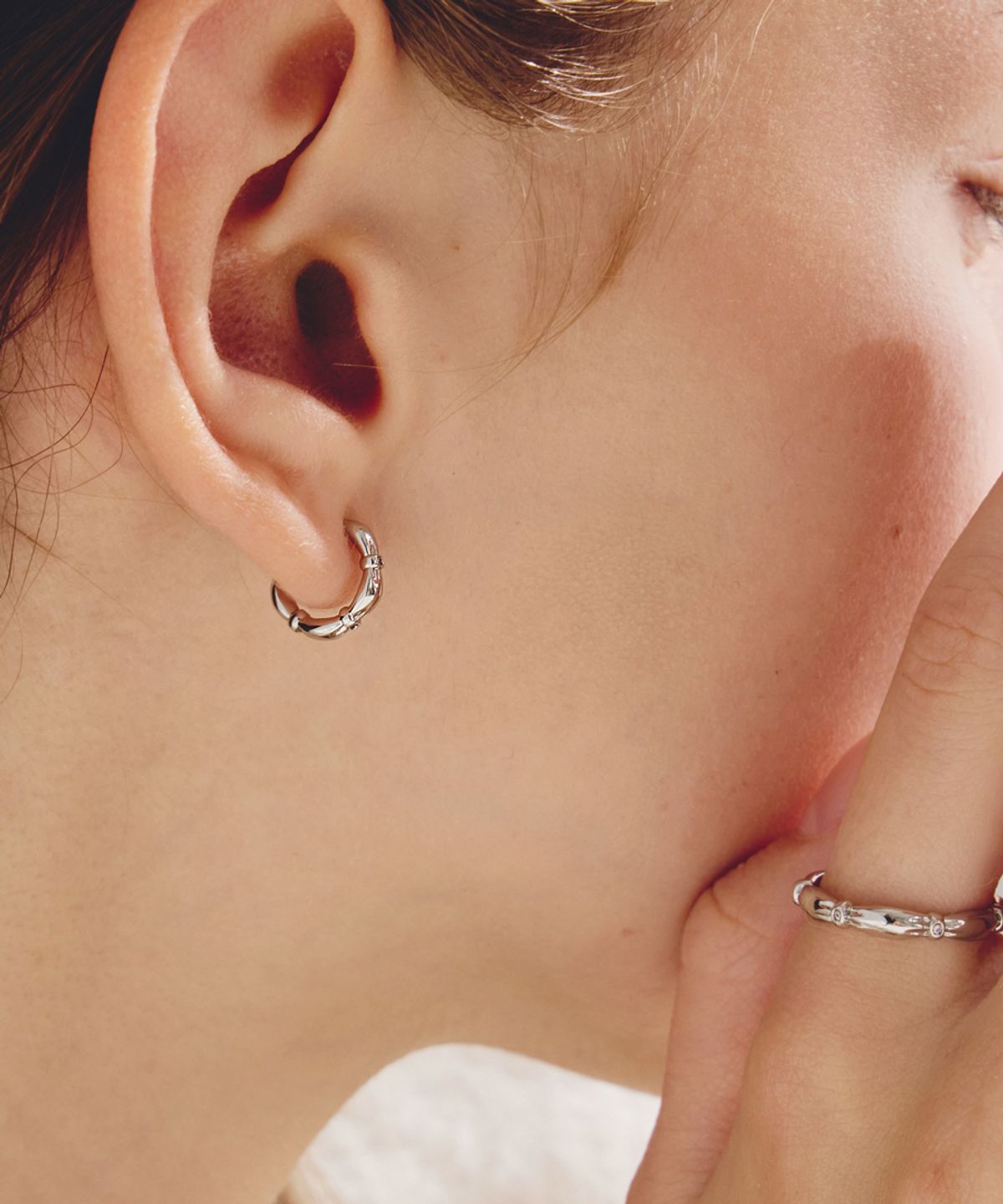 누누핑거스(NOONOO FINGERS) [실버포스트] 씬 시어 이어링