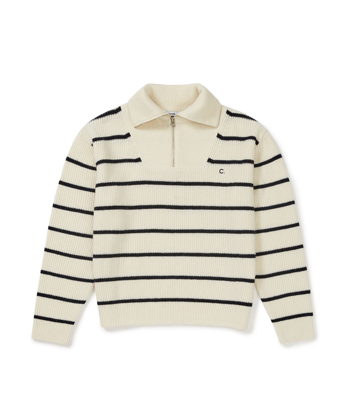 클로브(CLOVE) [24FW clove] Half-Zip Knit Sweater (Ivory)