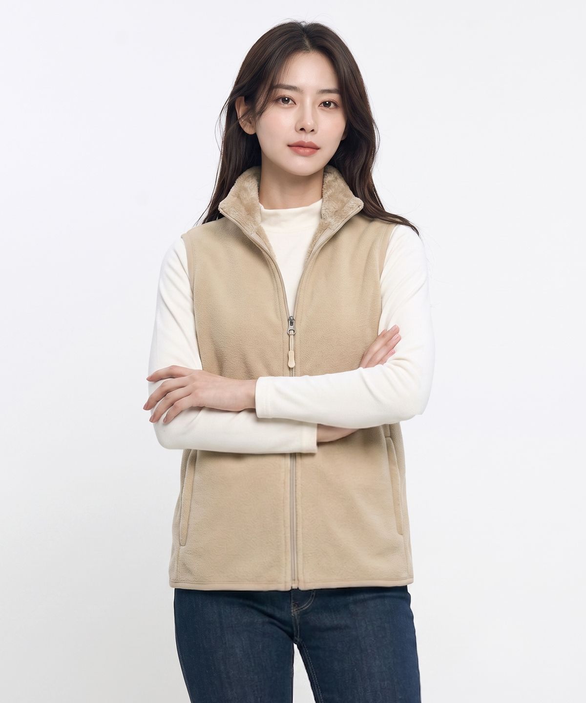 이지바이(EZBUY) 프리티윈터 여성 융털 안감 플리스 조끼 8 Colors