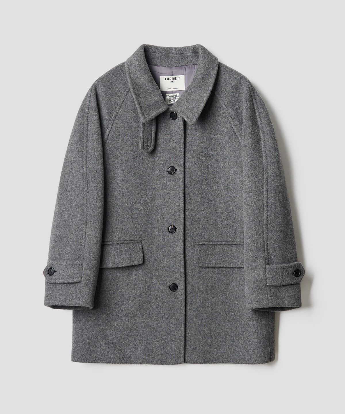 튜드먼트(TTUDEMENT) [4COLORS] CLASSIC WOOL HALF COAT