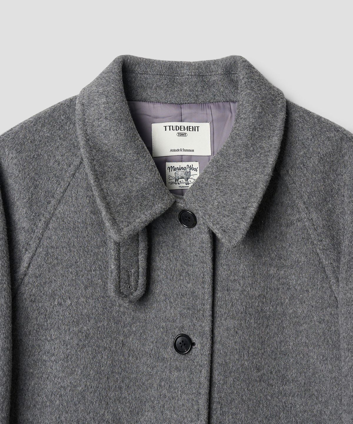튜드먼트(TTUDEMENT) [4COLORS] CLASSIC WOOL HALF COAT