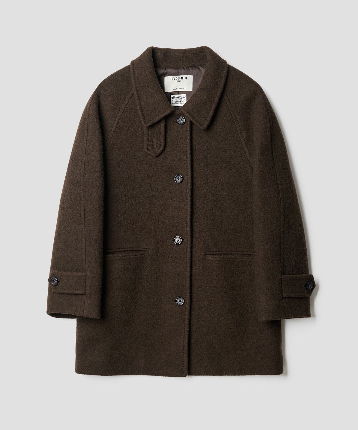 튜드먼트(TTUDEMENT) [4COLORS] CLASSIC WOOL HALF COAT
