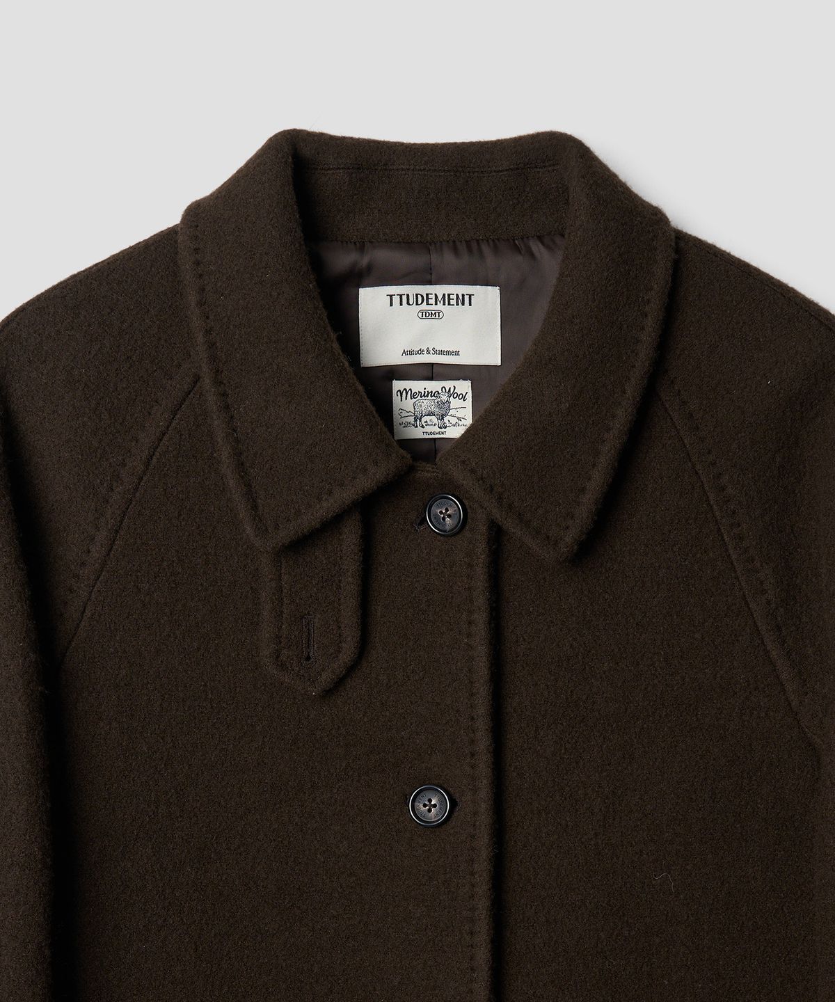 튜드먼트(TTUDEMENT) [4COLORS] CLASSIC WOOL HALF COAT