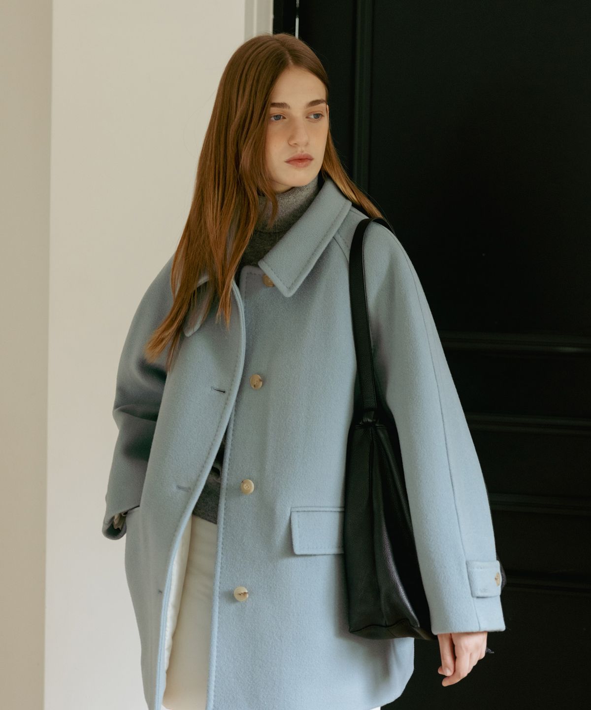 튜드먼트(TTUDEMENT) [4COLORS] CLASSIC WOOL HALF COAT