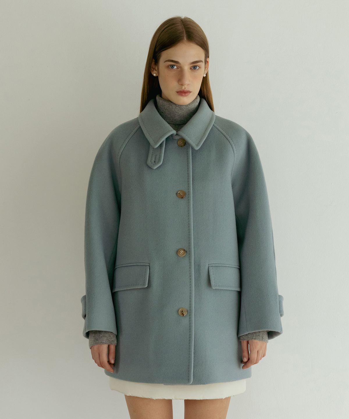 튜드먼트(TTUDEMENT) [4COLORS] CLASSIC WOOL HALF COAT