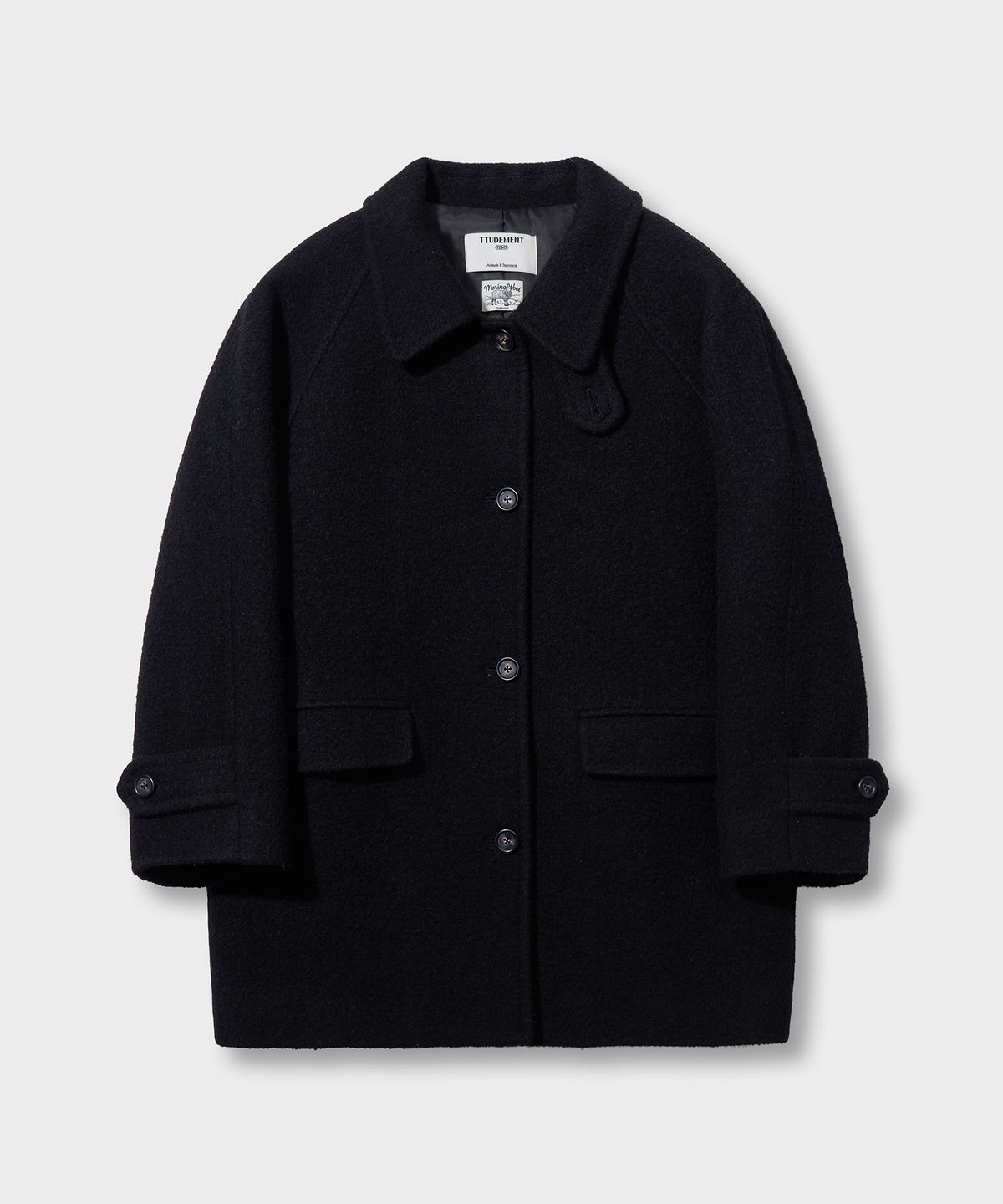 튜드먼트(TTUDEMENT) [4COLORS] CLASSIC WOOL HALF COAT