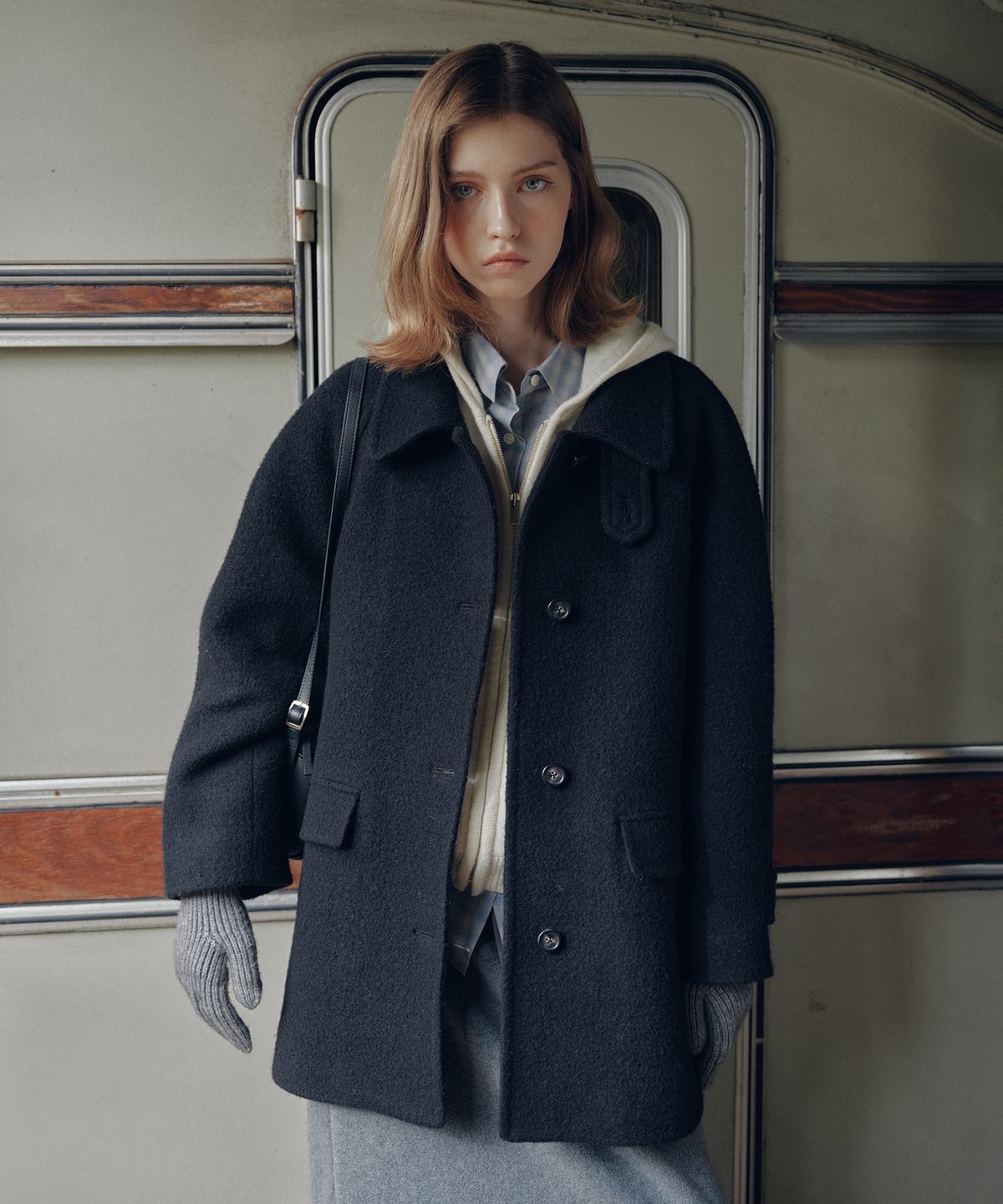 튜드먼트(TTUDEMENT) [4COLORS] CLASSIC WOOL HALF COAT