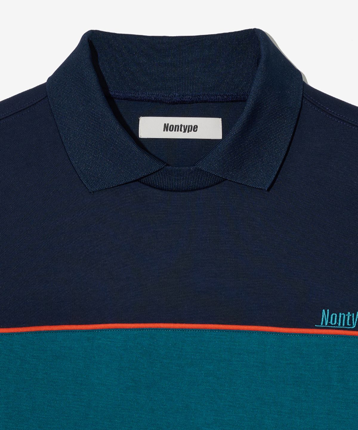논타입(NONTYPE) PANELED PIPING L/S PK T-SHIRTS (NAVY)