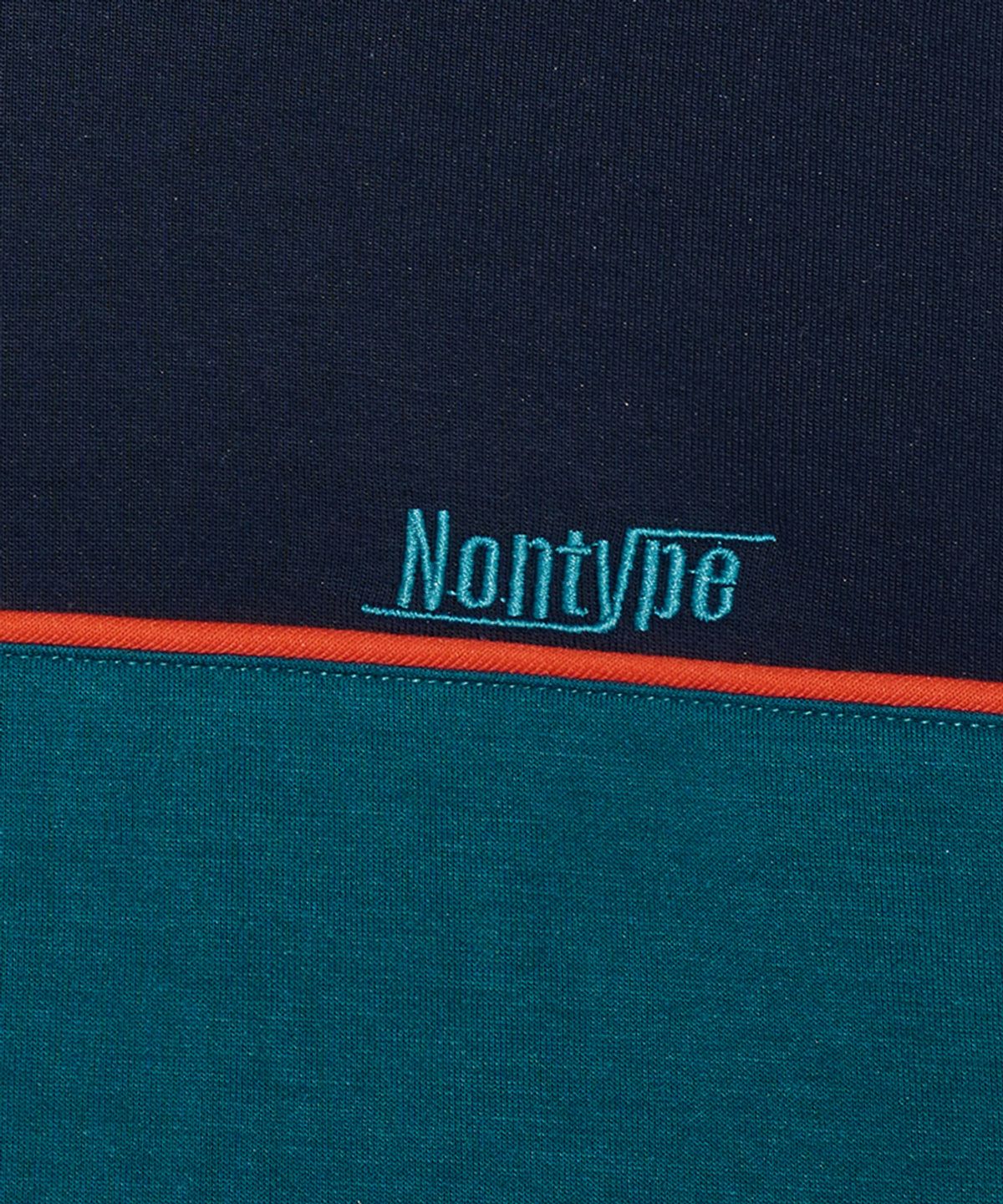 논타입(NONTYPE) PANELED PIPING L/S PK T-SHIRTS (NAVY)