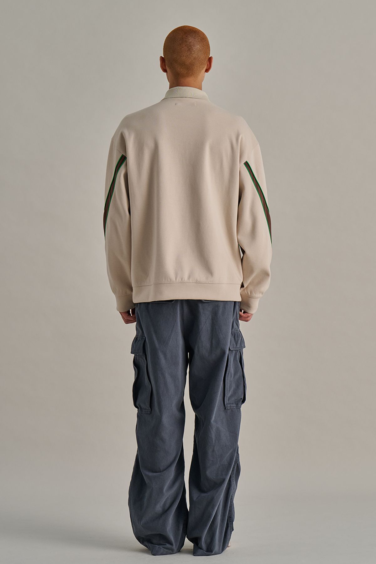 논타입(NONTYPE) PANELED PIPING L/S PK T-SHIRTS (BEIGE)
