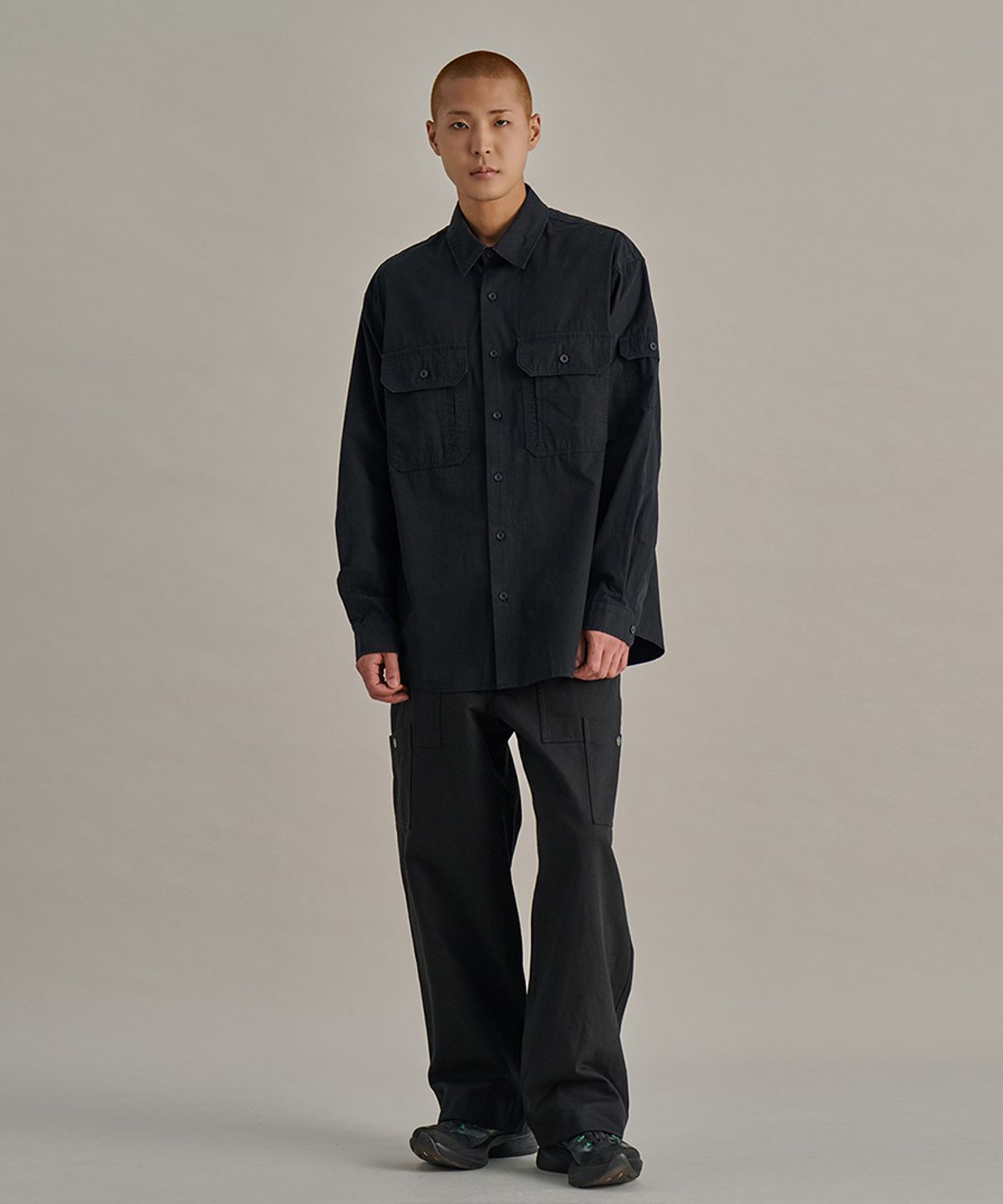 논타입(NONTYPE) COMFY 3PK HEAVY SHIRTS (CHARCOAL)