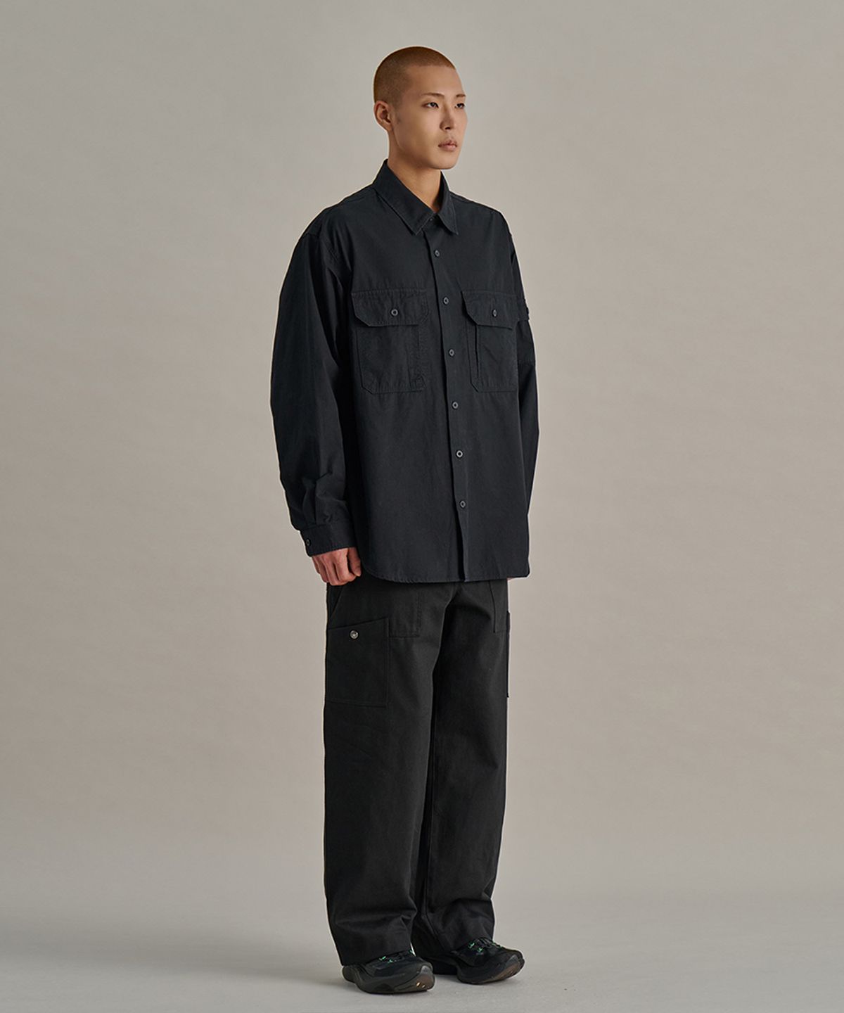논타입(NONTYPE) COMFY 3PK HEAVY SHIRTS (CHARCOAL)