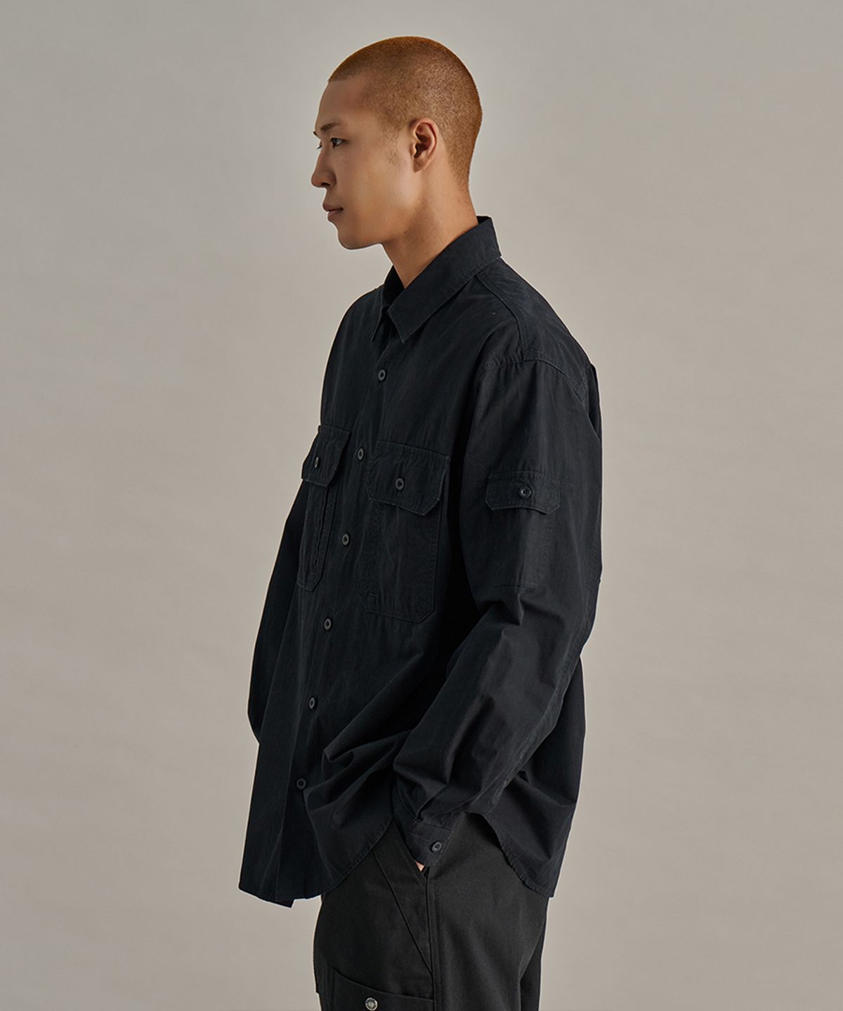 논타입(NONTYPE) COMFY 3PK HEAVY SHIRTS (CHARCOAL)