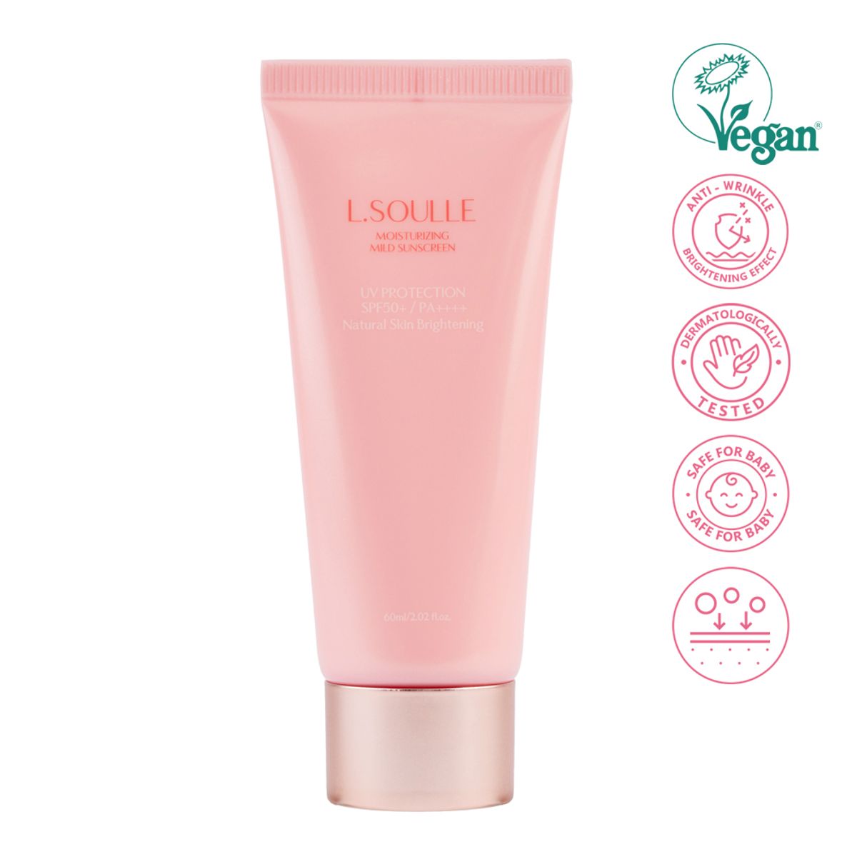 엘솔레(ISOULLE) 모이스처라이징 마일드 선스크린 SPF50+/PA++++ / 비건인증
