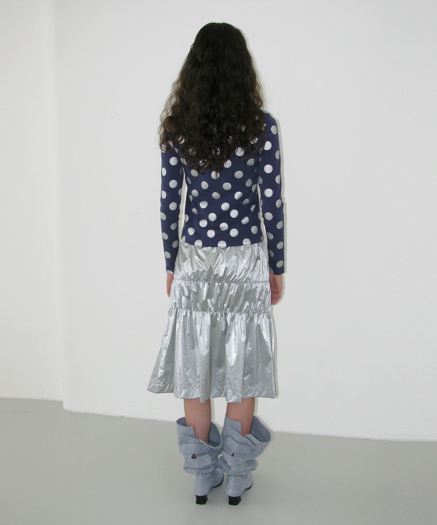 【PARTIMENTO】24FW SMOCKING WRAP MIDI SKIRT MUSINSA | PARTIMENTO WOMEN Smoking Wrap Midi Skirt_Silver