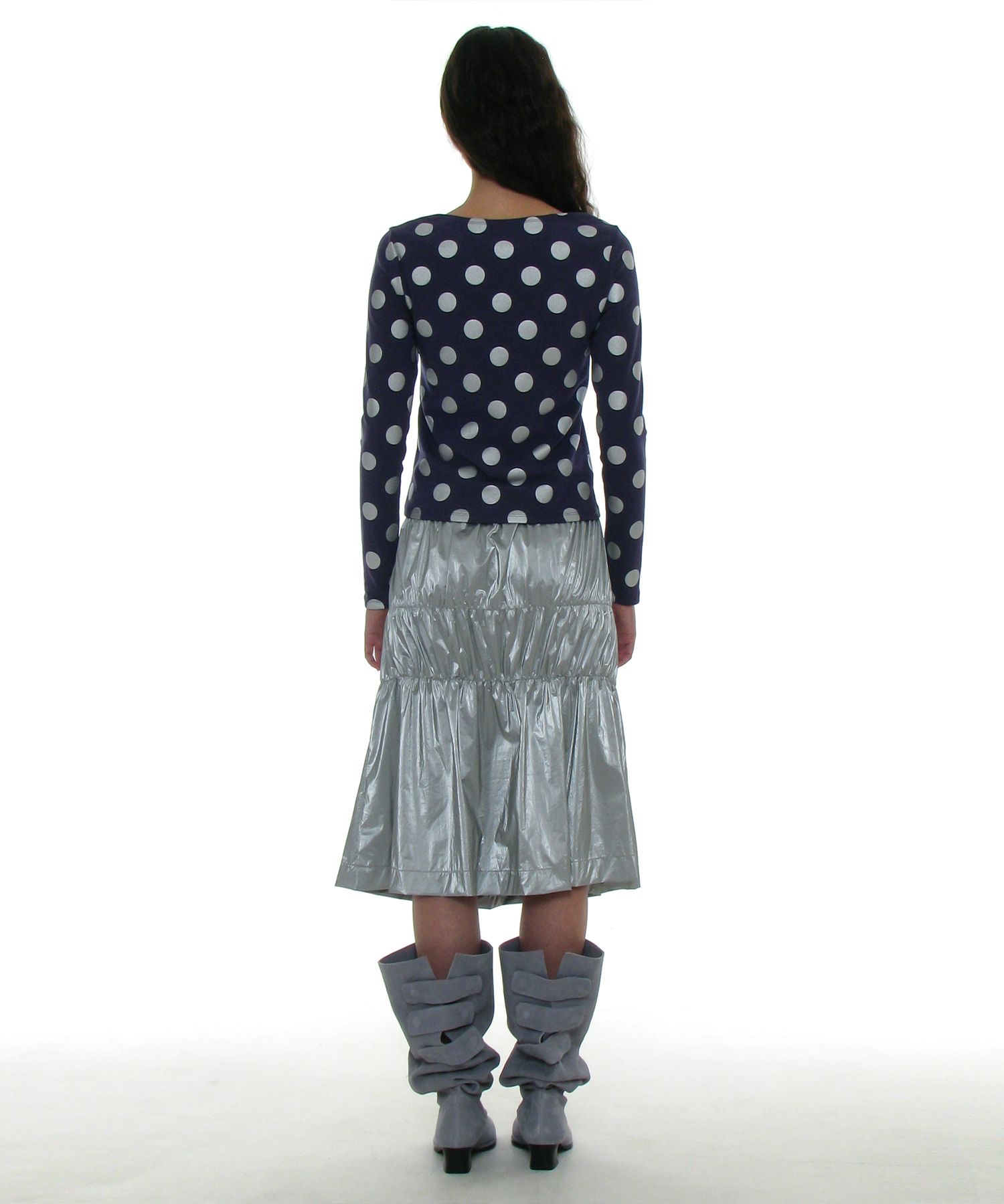 MUSINSA | PARTIMENTO WOMEN Smoking Wrap Midi Skirt_Silver