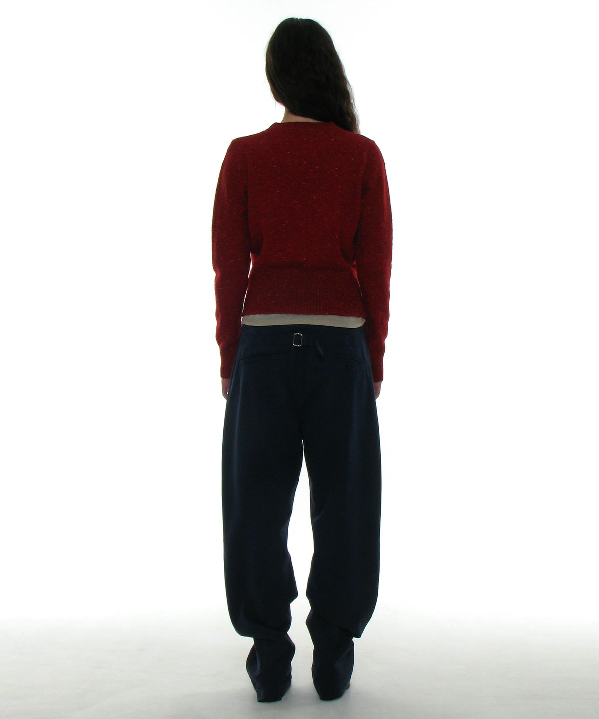 파르티멘토 우먼(PARTIMENTO WOMEN) 더블 웨이스트 치노 팬츠_네이비