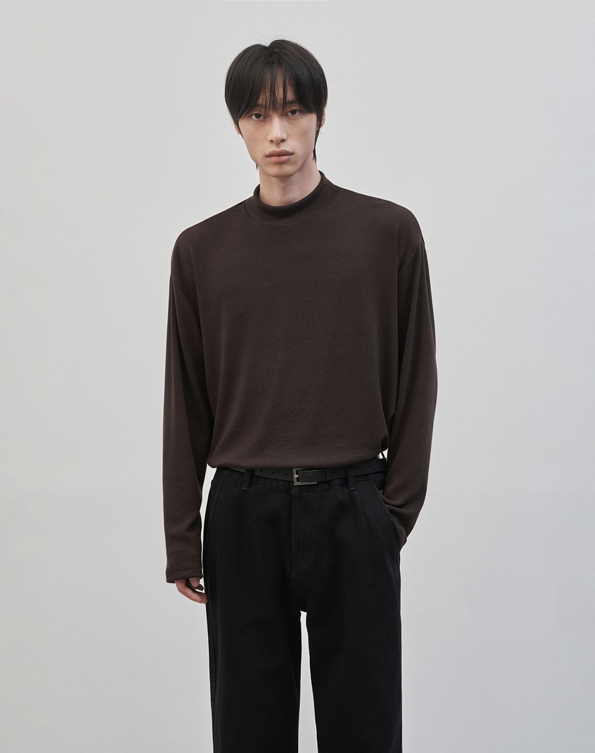 워크온바디오프(WORK ON BODY OFF) [2 PACK] 레스티드 세미 오버핏 모크넥 니트 (4color)