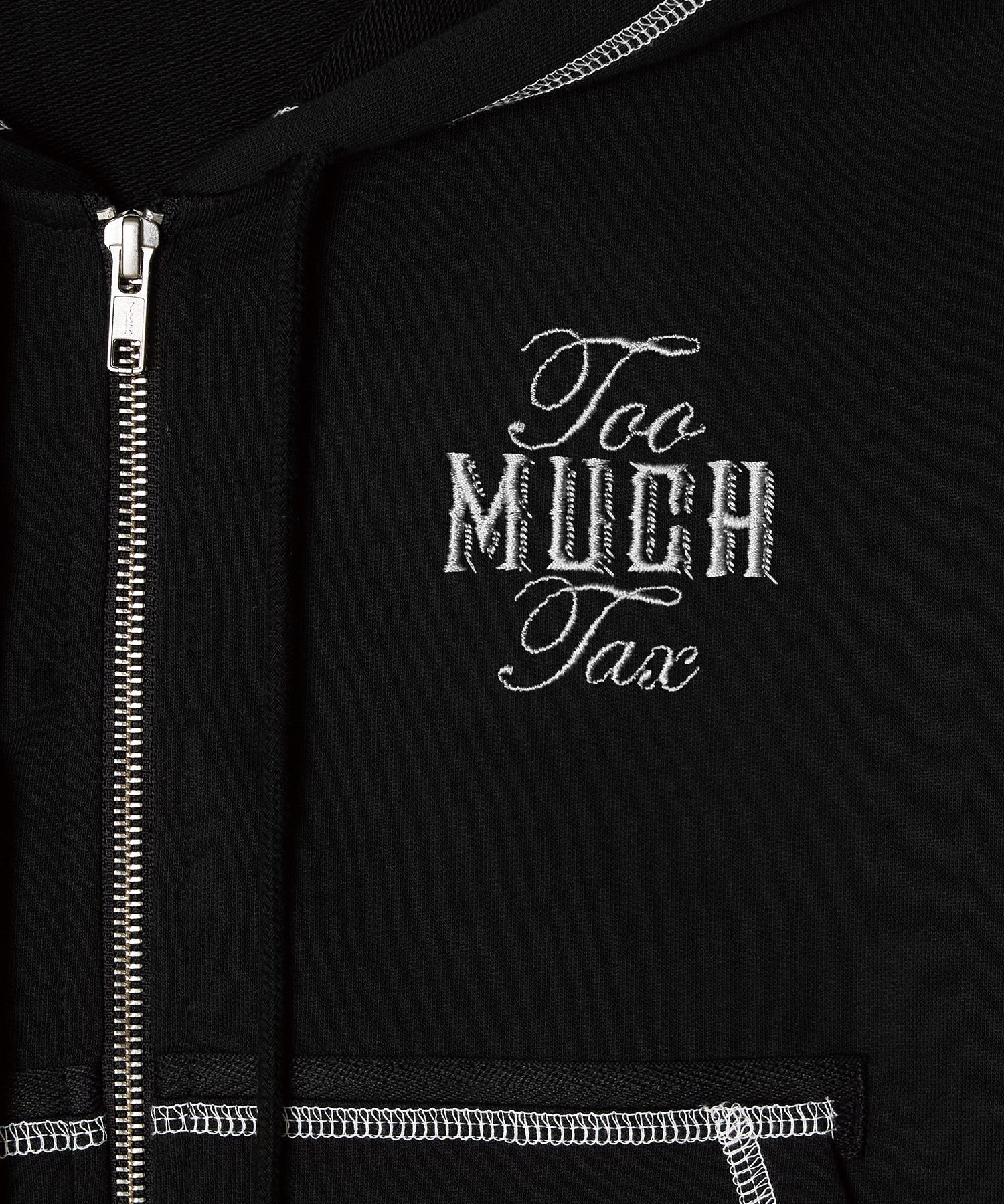 MUSINSA | TOOMUCHTAX CROPPED ZIP-UP HOODIE (BLACK)