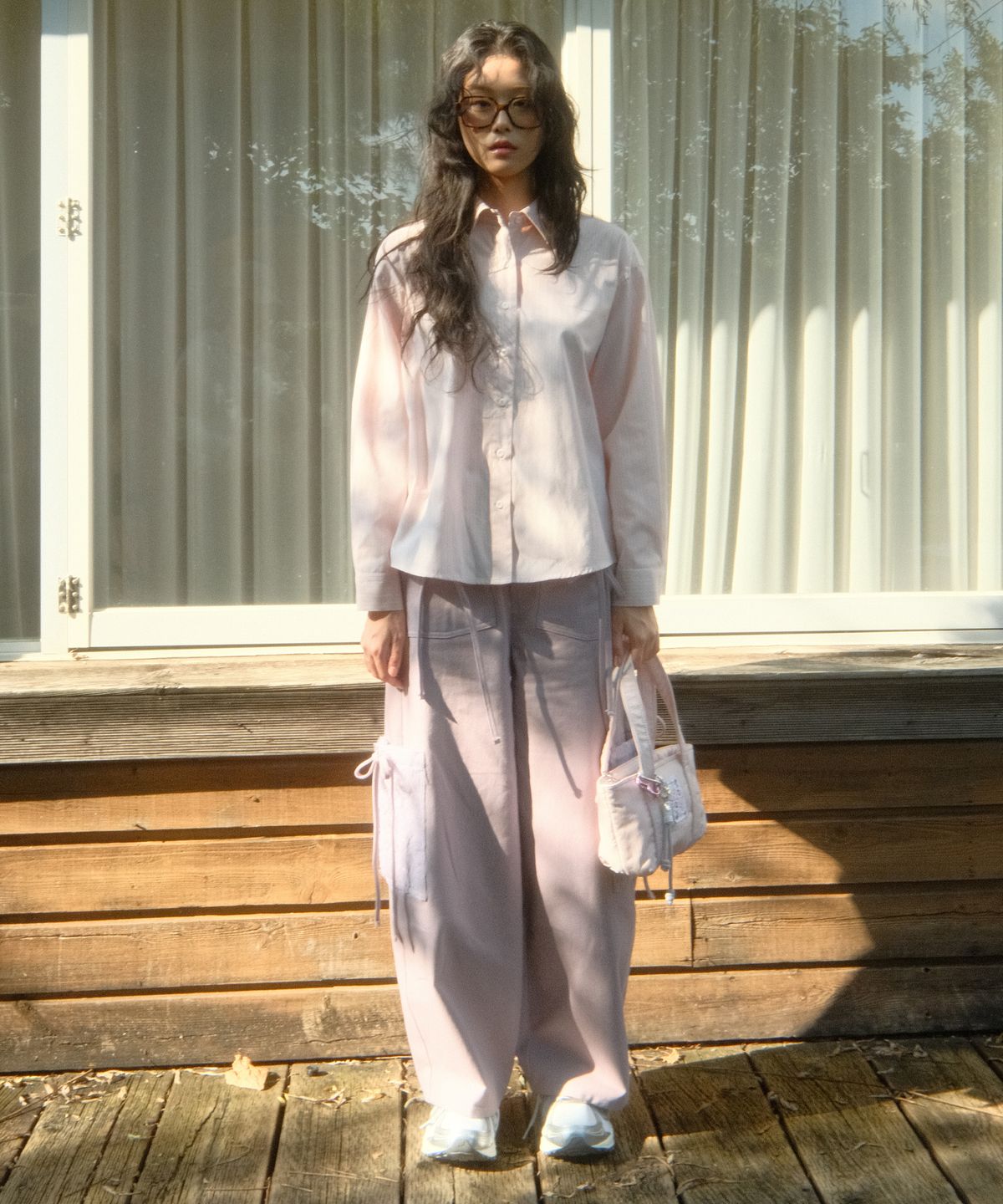 시월107(SIWEOL107) Ribbon Cotton Pants (Purple)