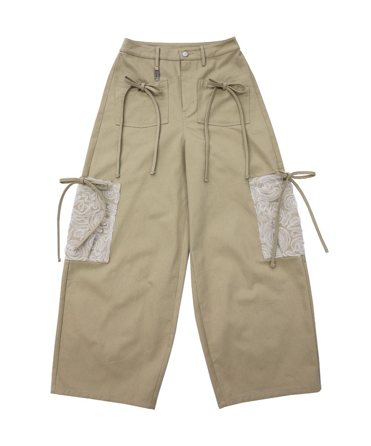 시월107(SIWEOL107) Ribbon Cotton Pants (Beige)