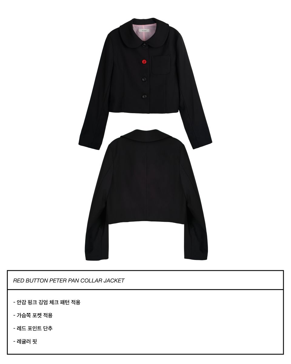 MUSINSA | LO AXUAL RED BUTTON PETER PAN COLLAR JACKET