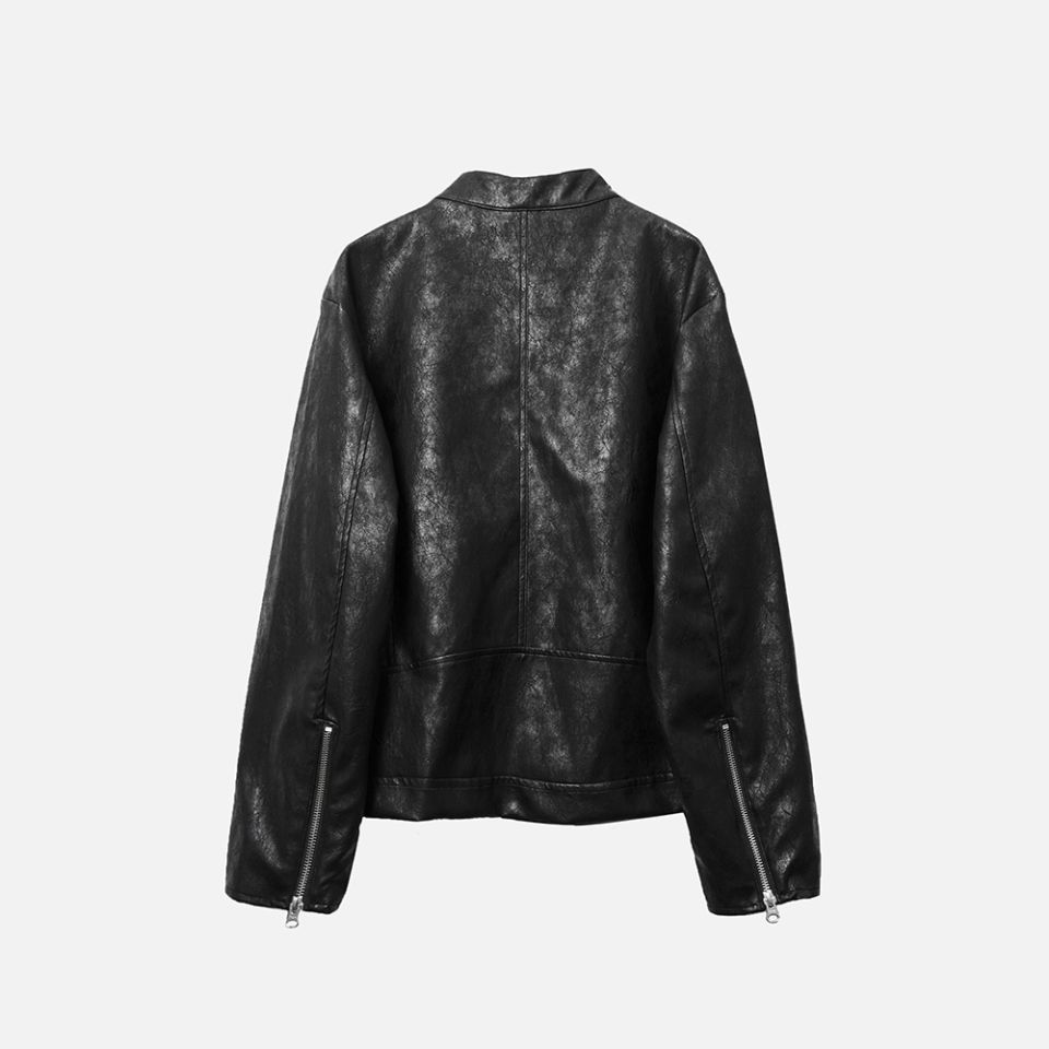 MUSINSA公式 | 999HUMANITY Rider Leather Jacket (Black)