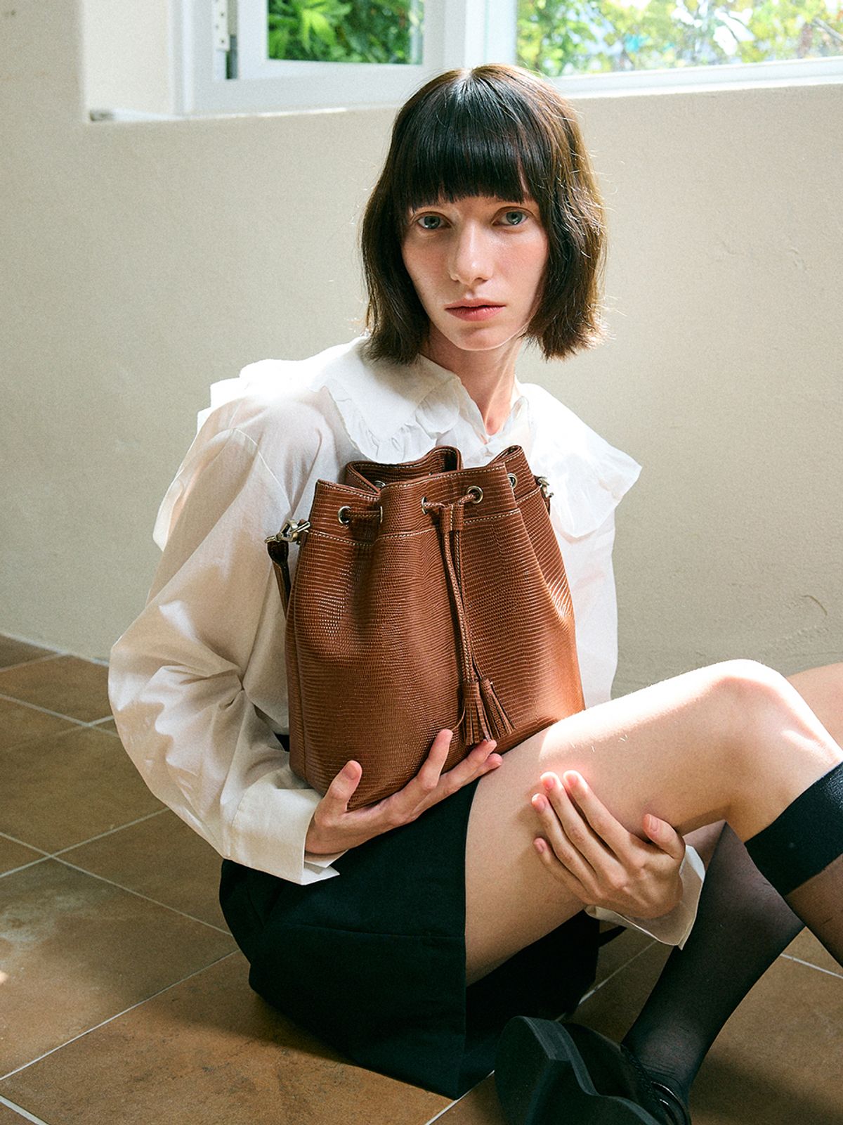 셀레디프(CELEDIFF) rawed saddle bag_dark brown