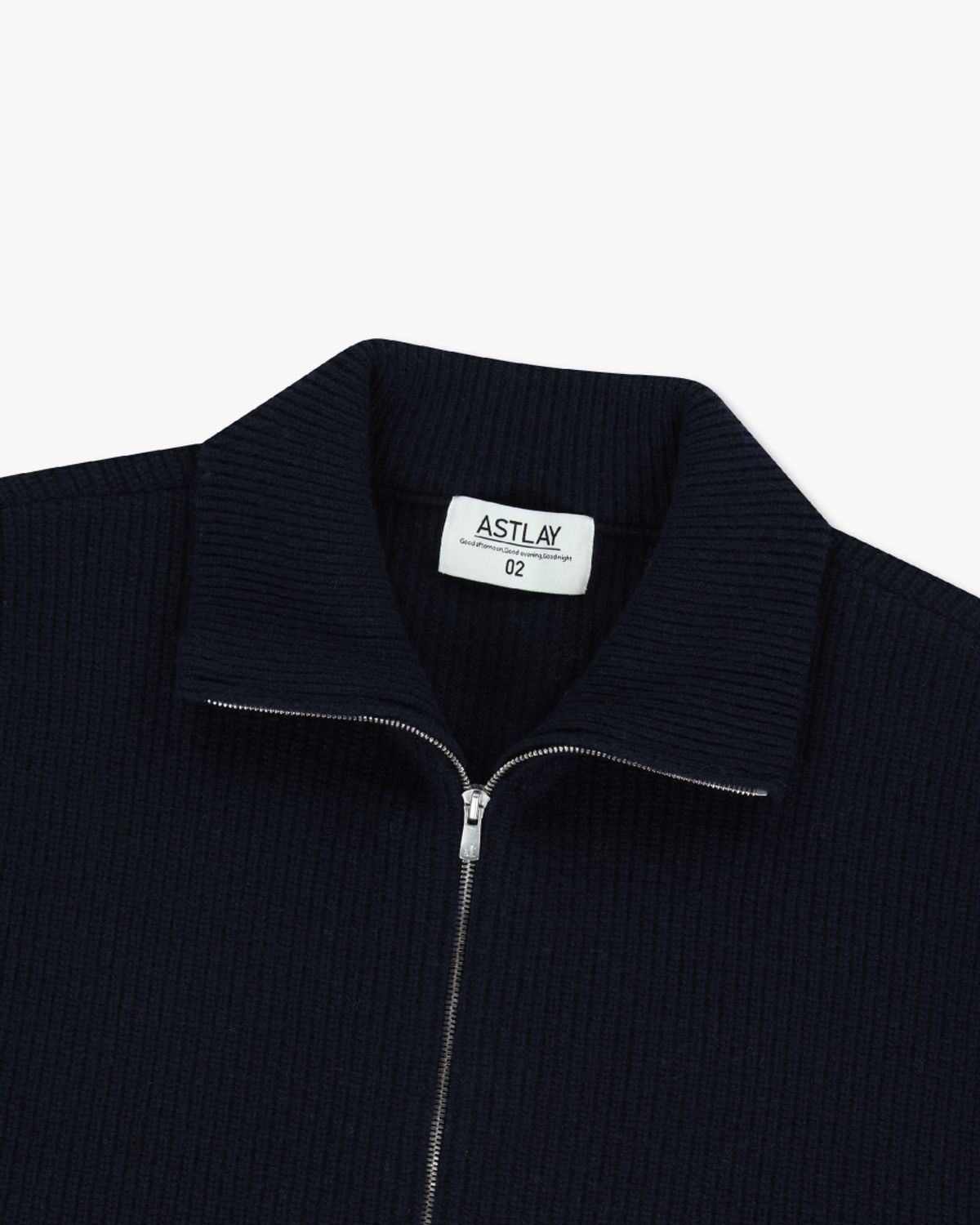 아스트레이(ASTLAY) Excella Lambswool Knit zip-up (Dark Navy)