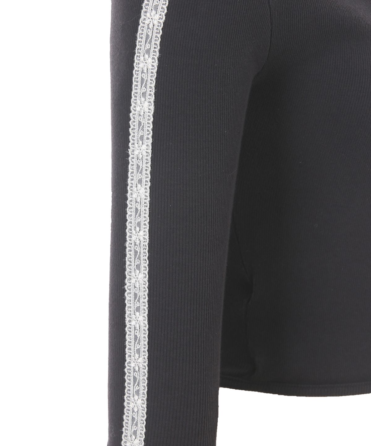 더블에스씨 아카이브(WSC ARCHIVE) Lace button-up wrap T-shirt 003(Charcoal)