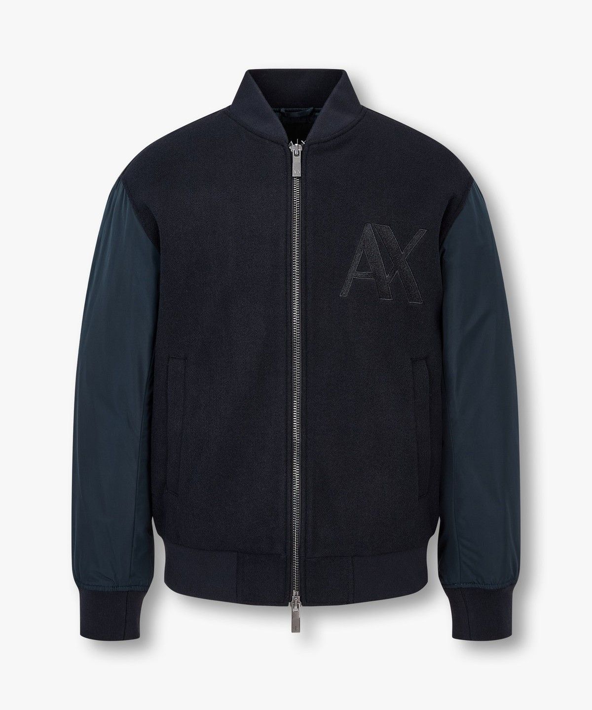 아르마니 익스체인지(ARMANI EXCHANGE) 남성 자수 로고 투웨이 집업 블루종_네이비 A414310018