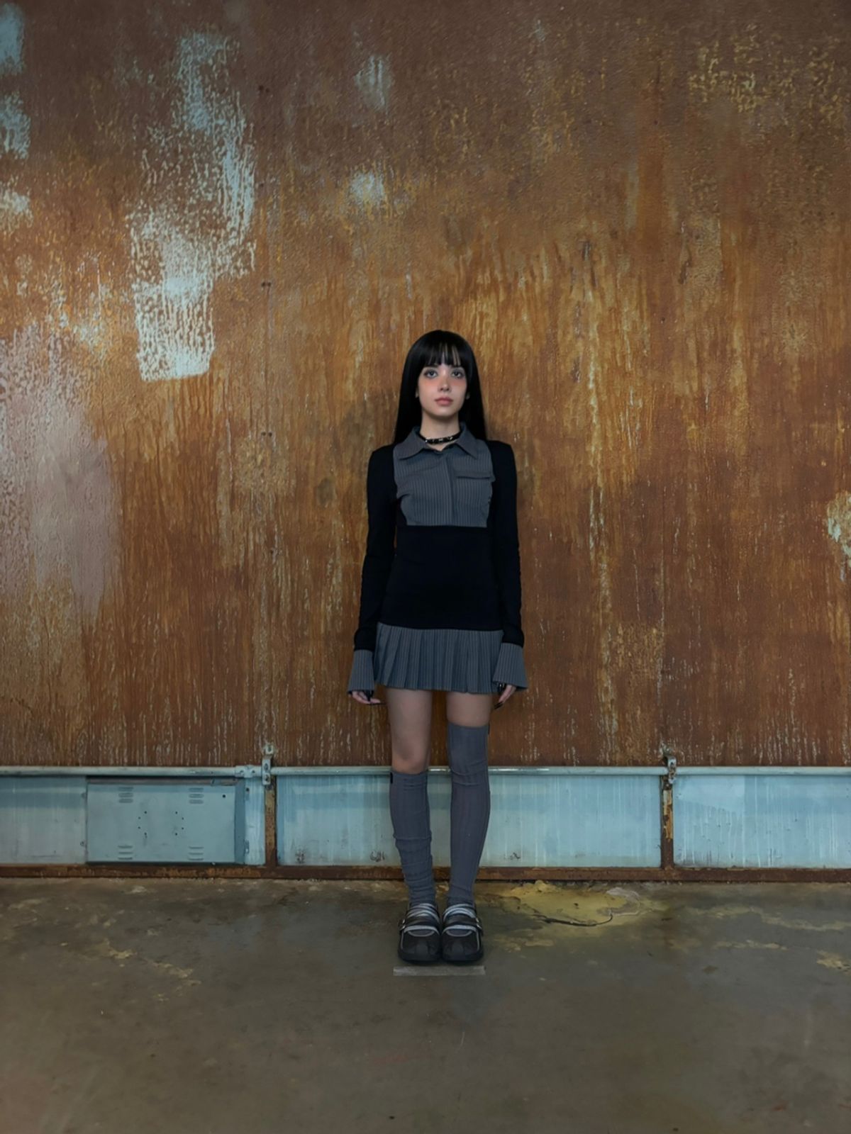 비엔프롬(BNFROM) From knee socks (Gray)