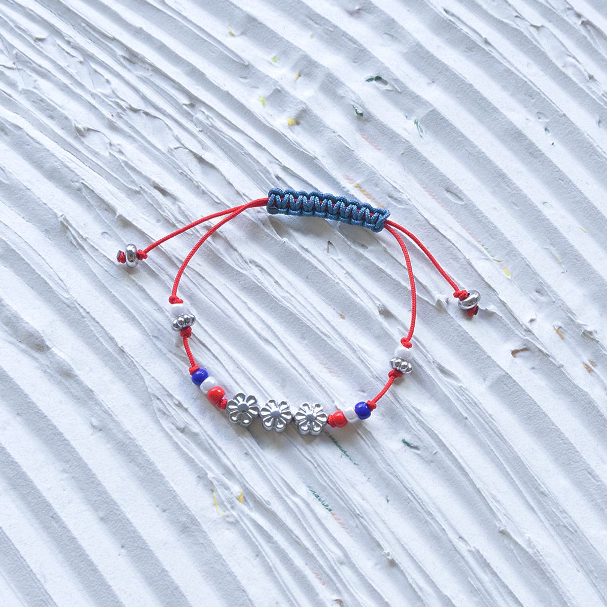 어센틱모즈(AUTHENTICMODS) ATCM flower beads bracelet(red)