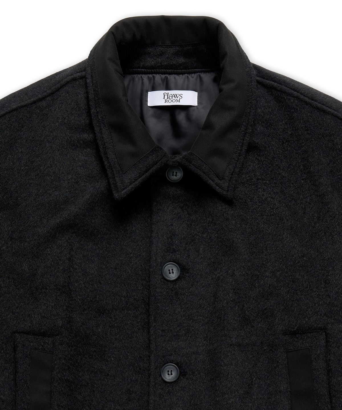 플로즈룸(FLAWSROOM) Wool Blend Bomber Jacket CHARCOAL