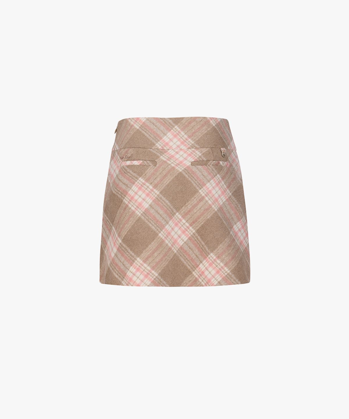 페어라이어 골프(FAIRLIAR GOLF) 체크 A라인 스커트 (베이지)