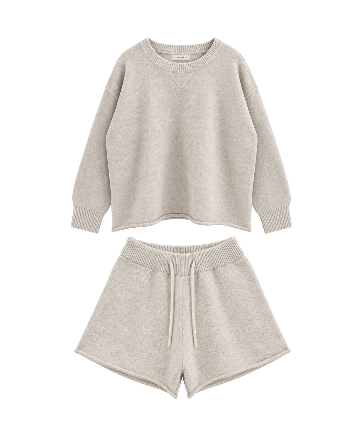 바스카라(VASCARA) [SET] Knit Sweatshirt+Half Pants Set-up (2 colors)