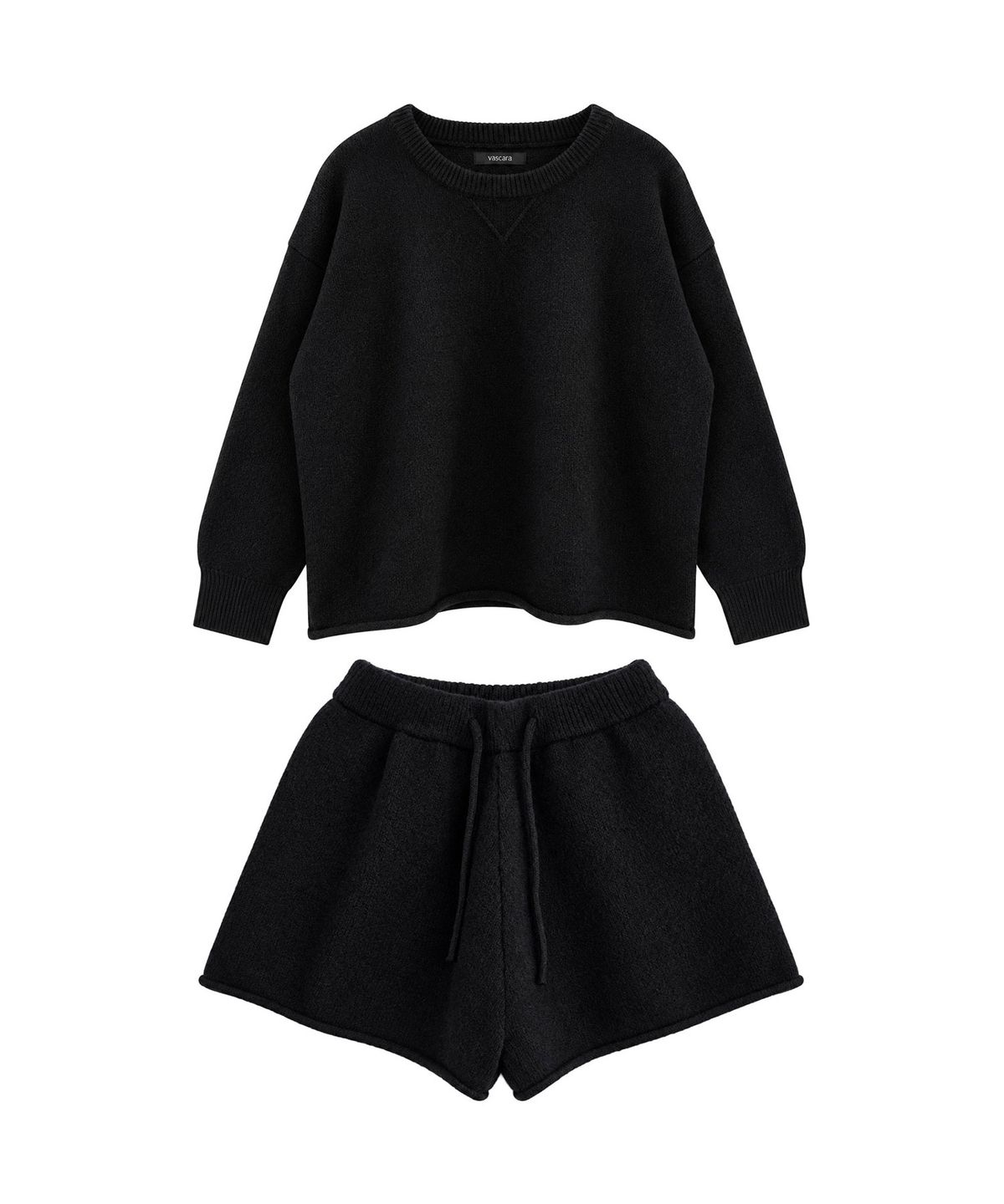 바스카라(VASCARA) [SET] Knit Sweatshirt+Half Pants Set-up (2 colors)