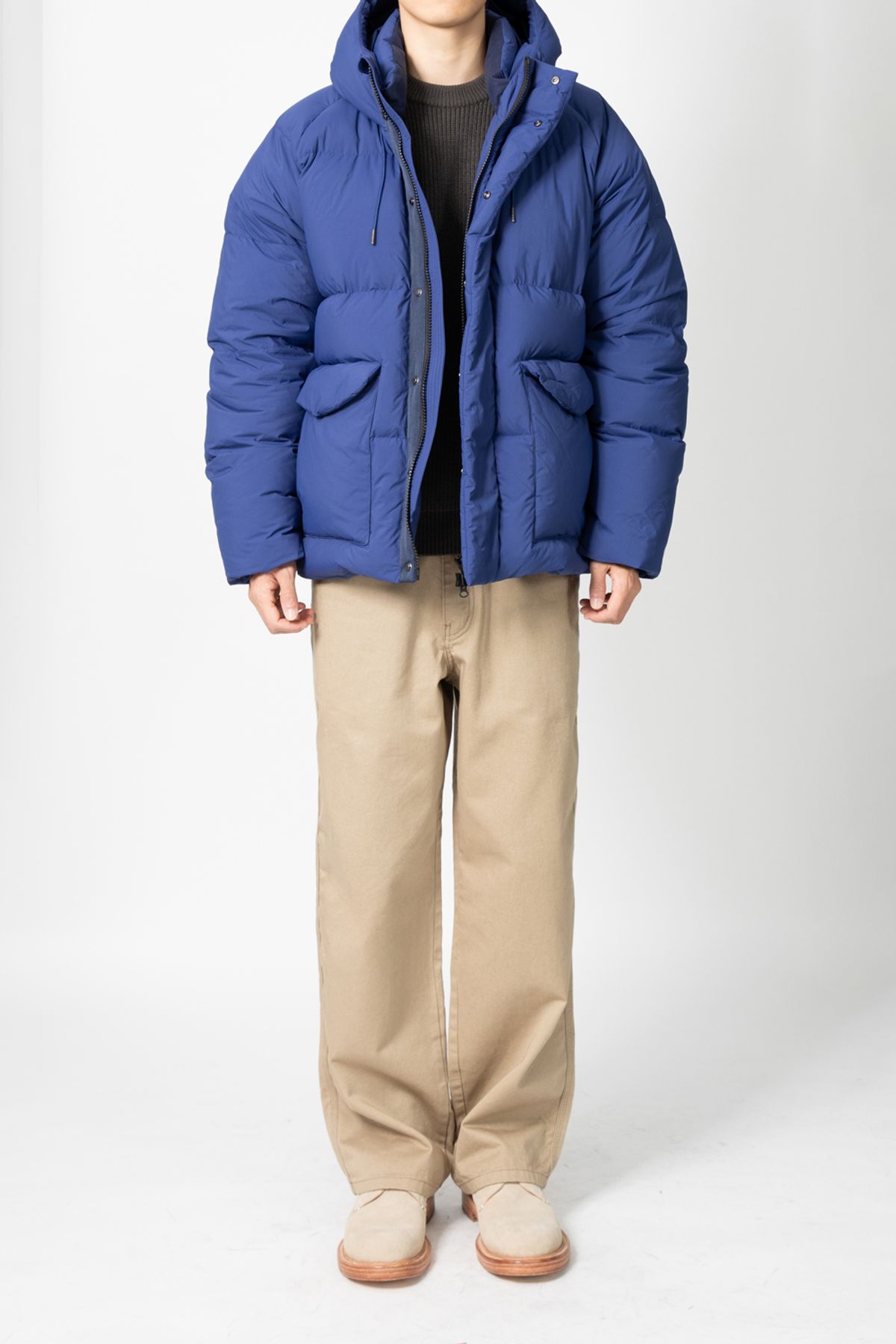 홀리선(HORLISUN) Northcove Water Repellent Hoodie Duckdown Jacket ROYAL BLUE