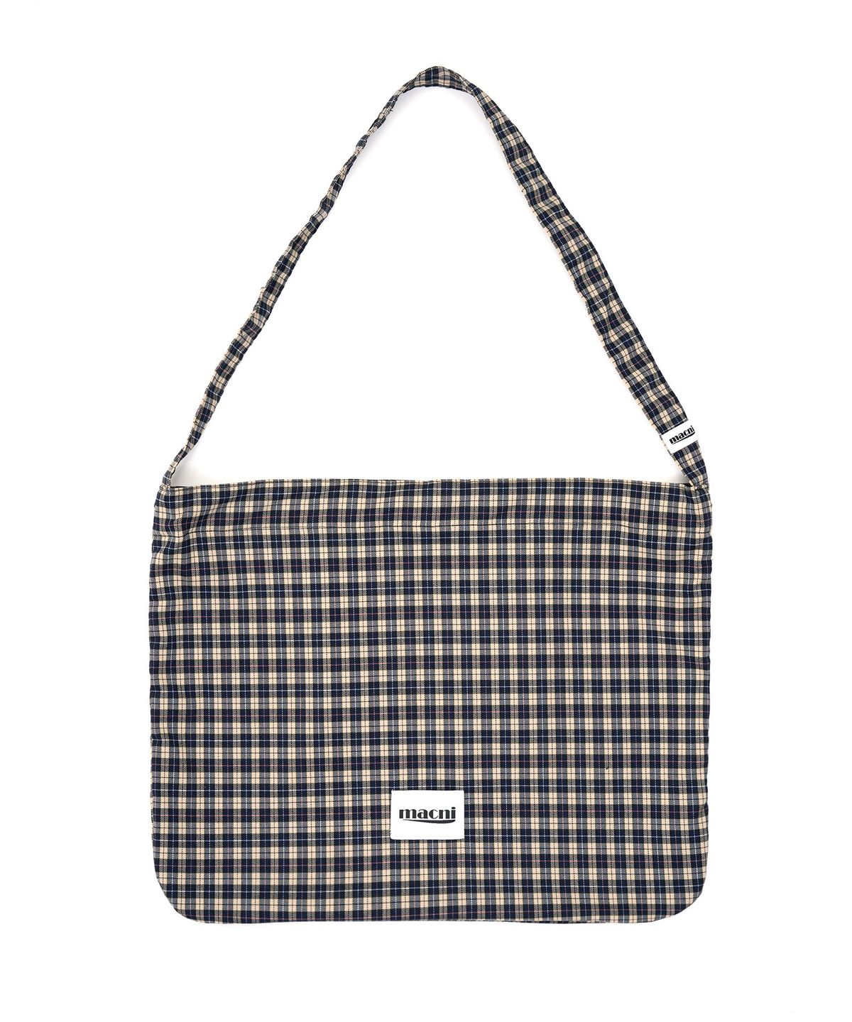마크니(MACNI) CHECKER ECO CROSS BAG NAVY CHECK