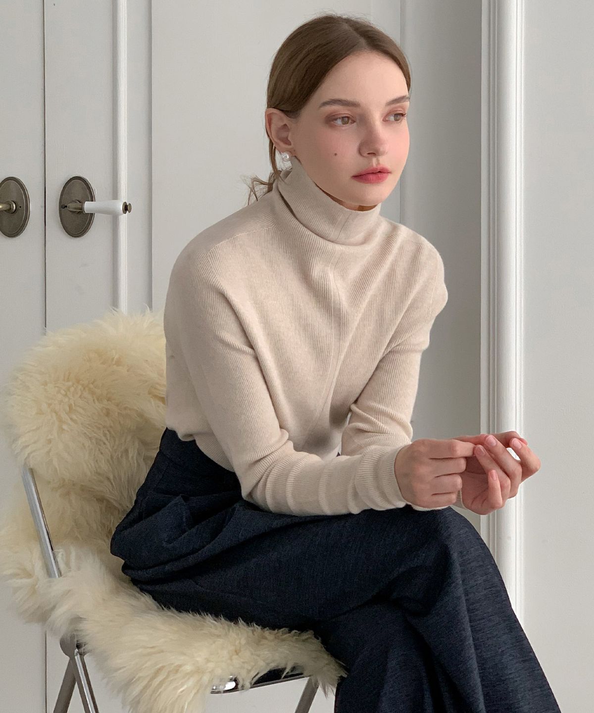 바스카라(VASCARA) Basic Wholegarment High neck Wool Knitwear (8colors)