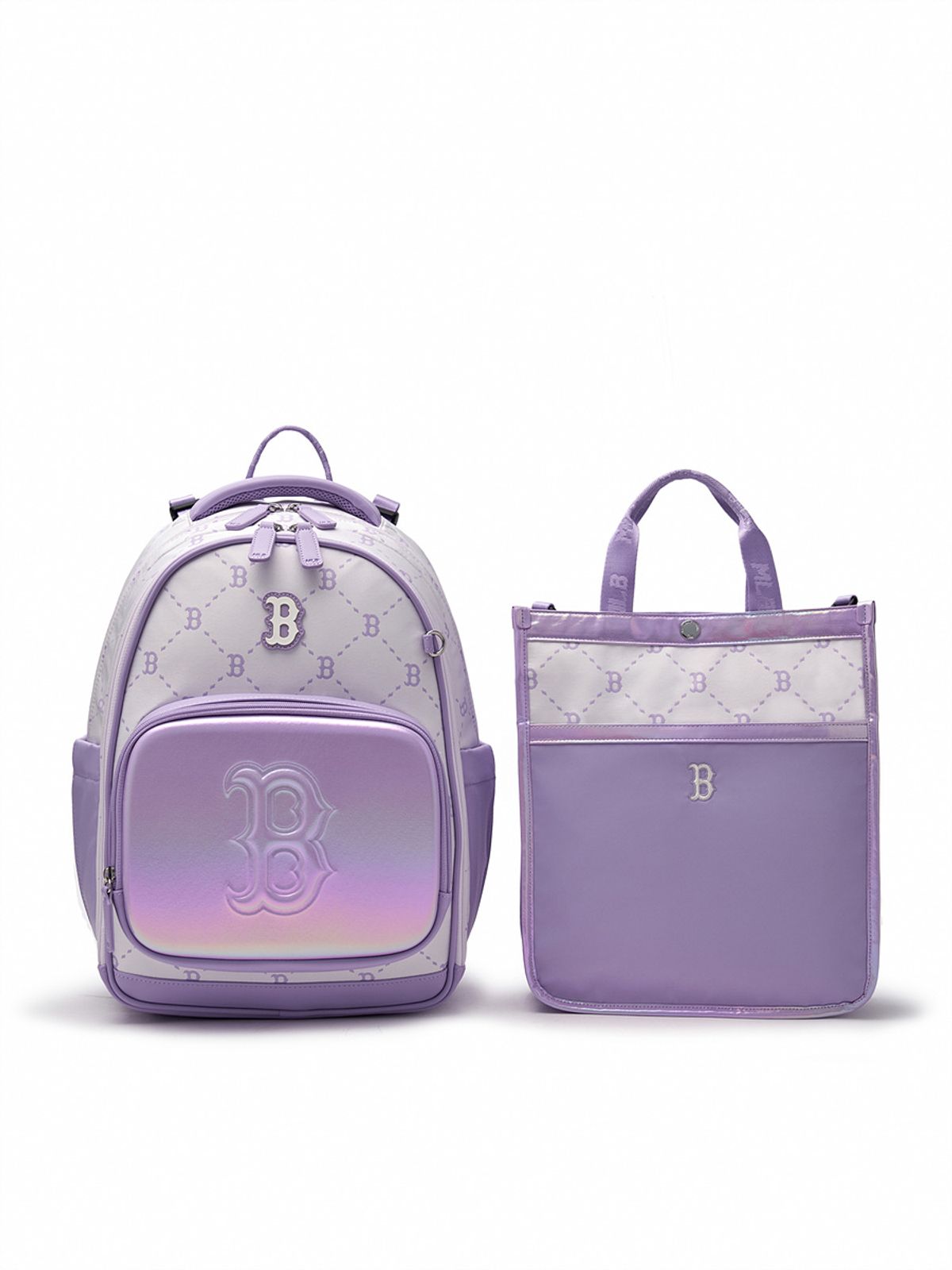 엠엘비 키즈(MLB KIDS) 뉴럭스 모노그램 책가방 세트 BOS (L.Lavender)