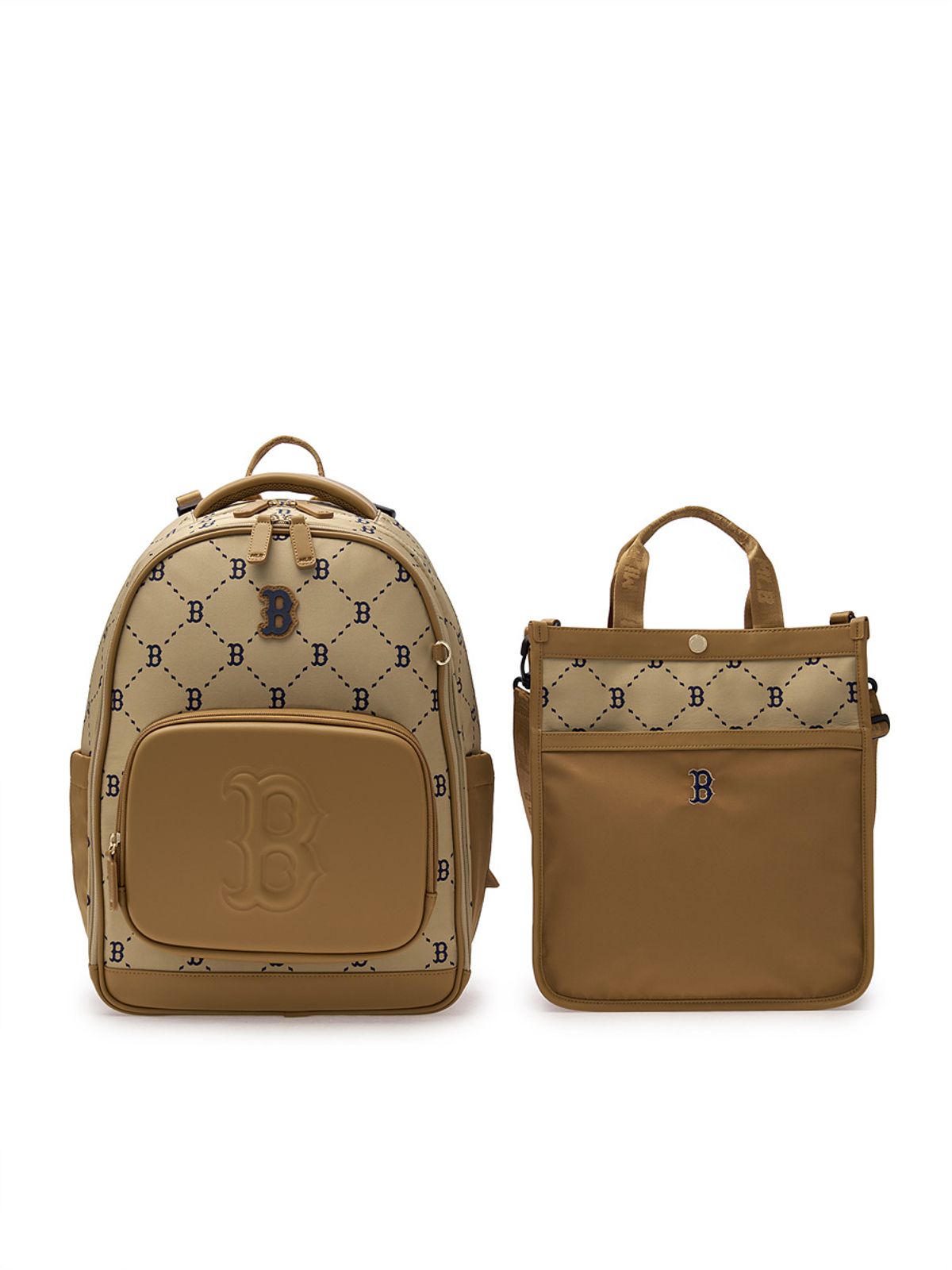 엠엘비 키즈(MLB KIDS) 뉴럭스 모노그램 책가방 세트 BOS (Beige)