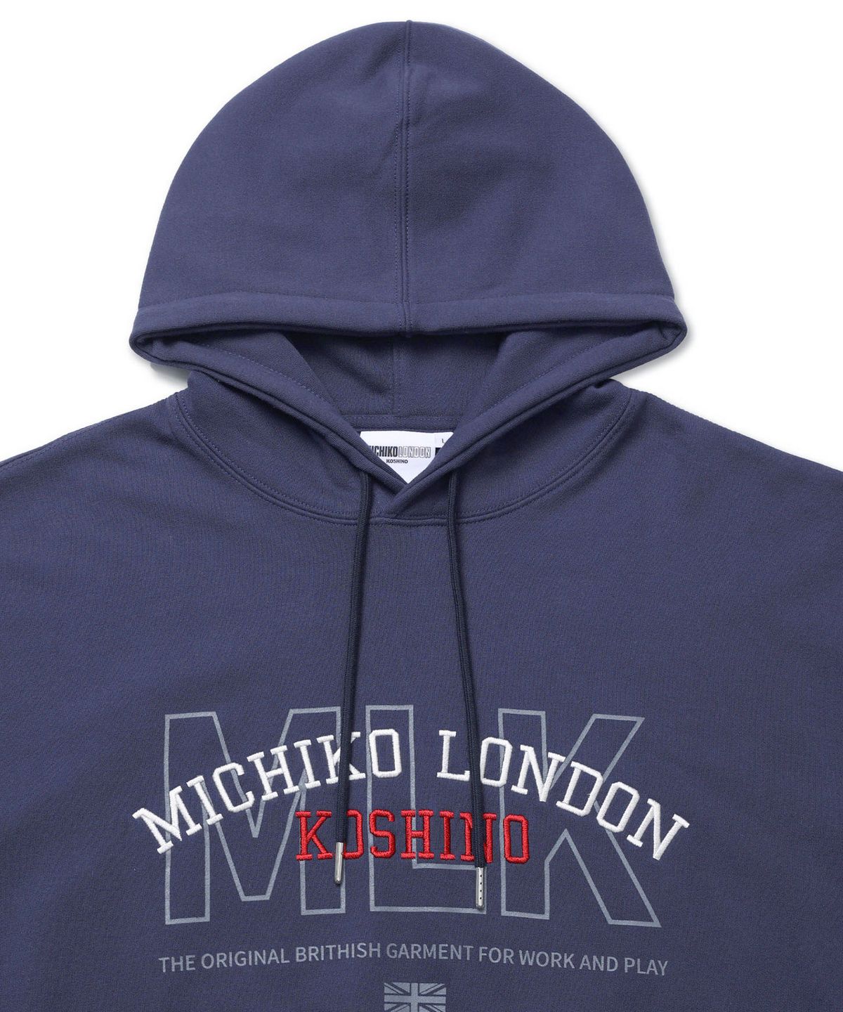 미치코런던 코시노(MICHIKO LONDON KOSHINO) 헤리티지 자수 소프트 후드 네이비