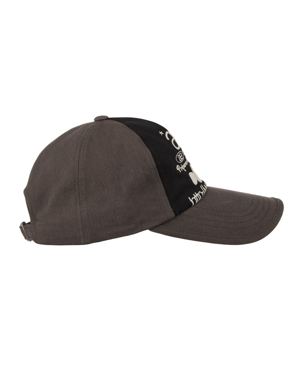 에이이에이이(AEAE) WEB LOGO 5 PANNEL BALL CAP [DARK BROWN/BLACK]