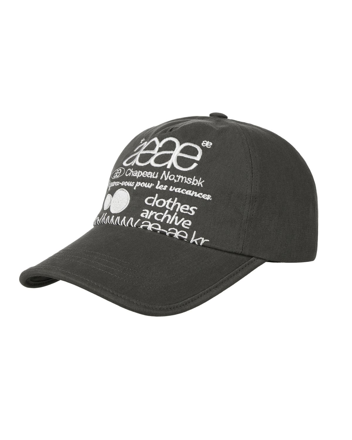 에이이에이이(AEAE) WEB LOGO 5 PANNEL BALL CAP [CHARCOAL]
