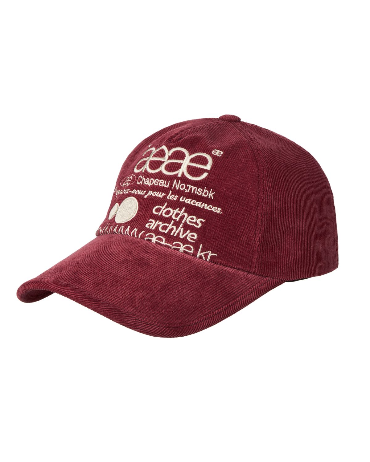 에이이에이이(AEAE) WEB LOGO CORDUROY CAP [BURGUNDY]