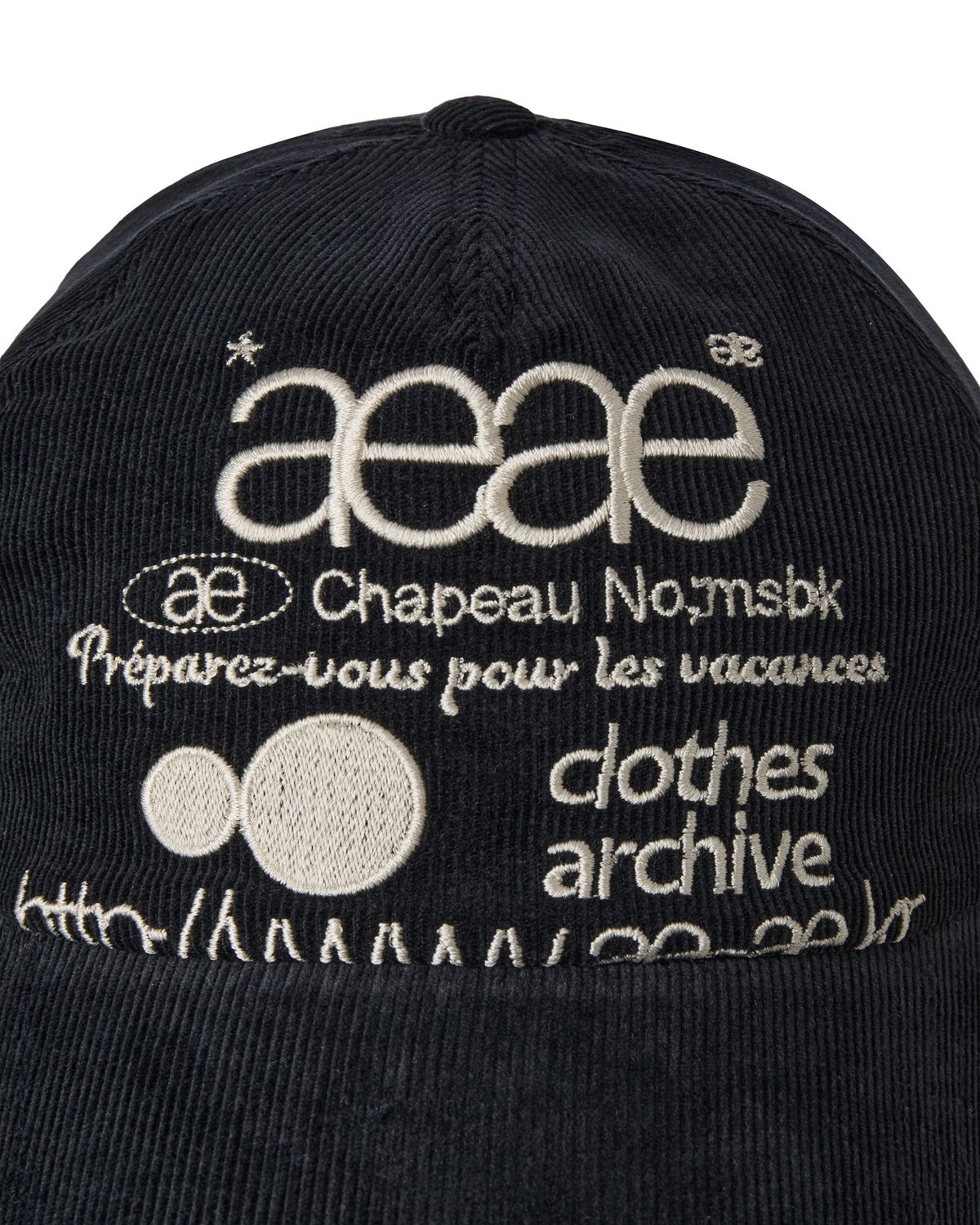 에이이에이이(AEAE) WEB LOGO CORDUROY CAP [DARK NAVY]