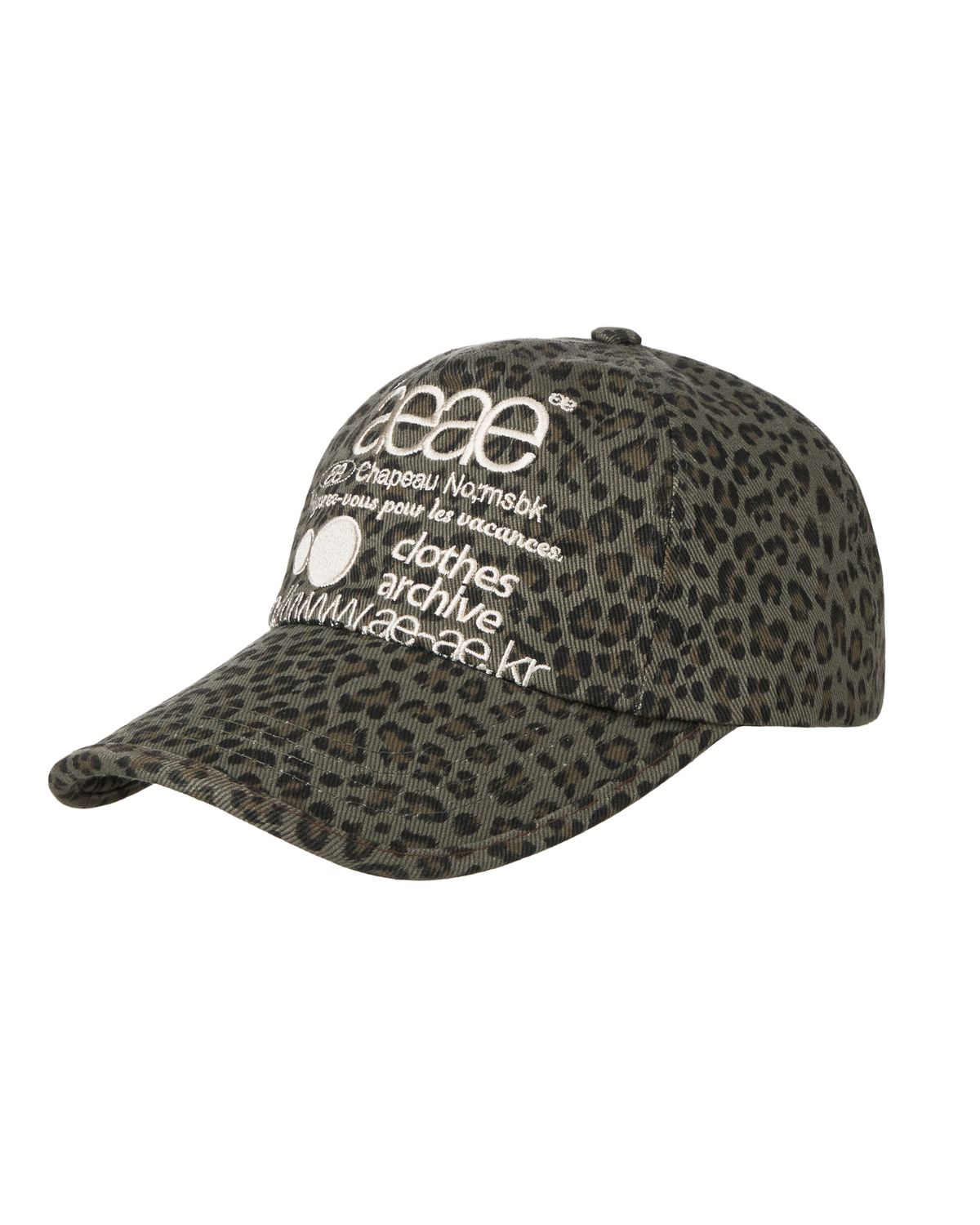 에이이에이이(AEAE) WEB LOGO LEOPARD CAP [KHAKI]